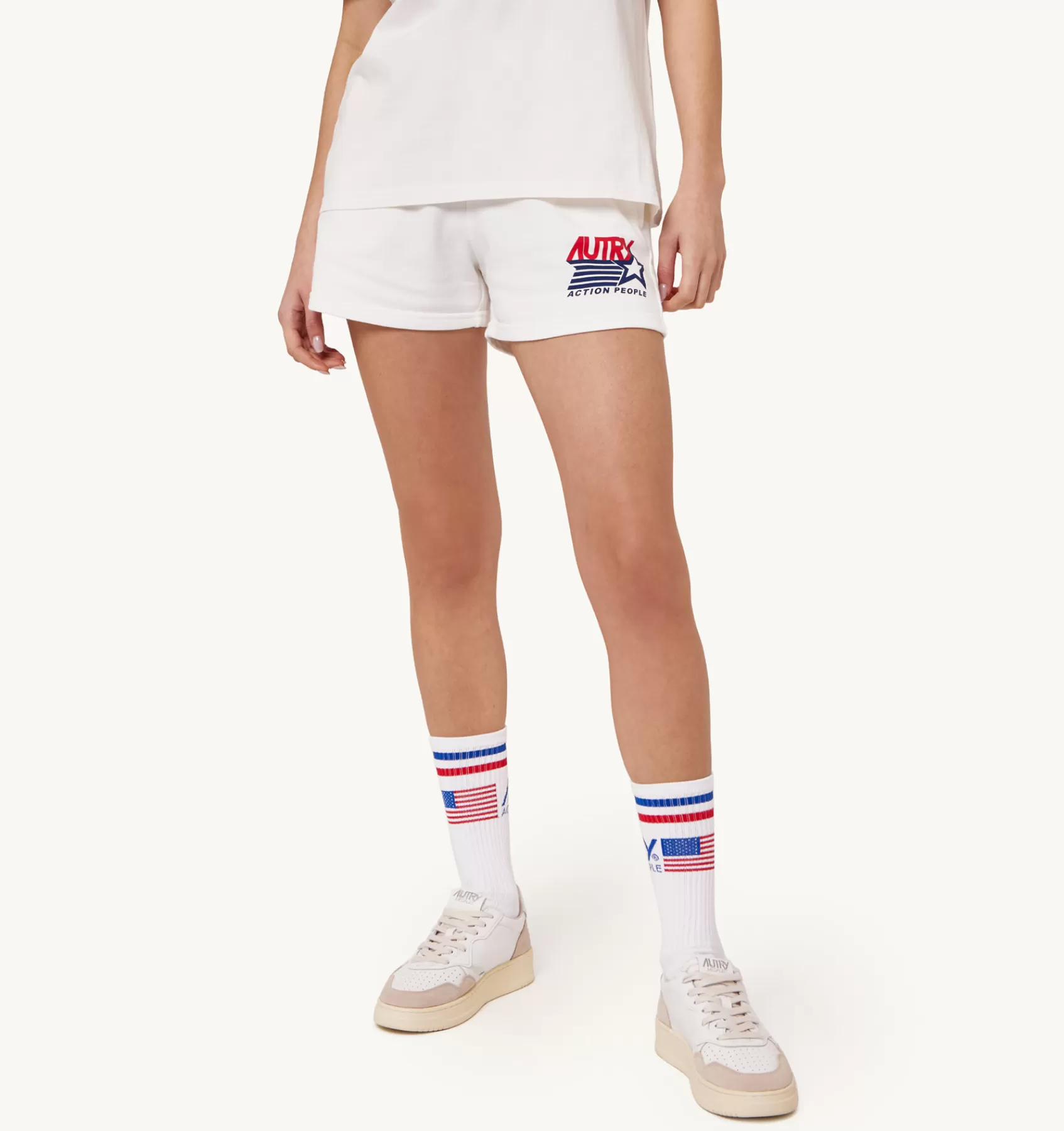 Frauen AUTRY Shorts Iconic-Logo Weiss