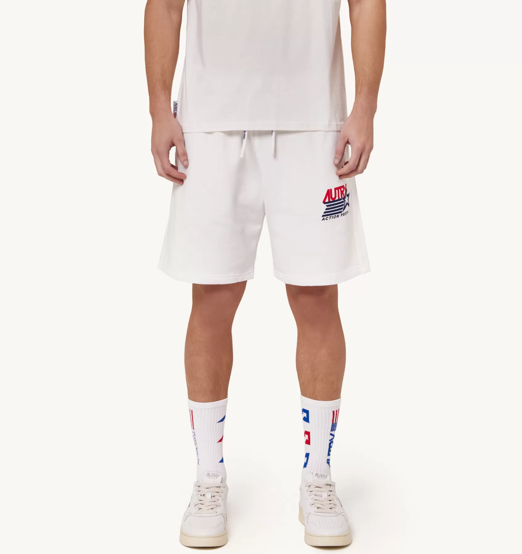 Männer AUTRY Shorts Iconic-Logo Weiss