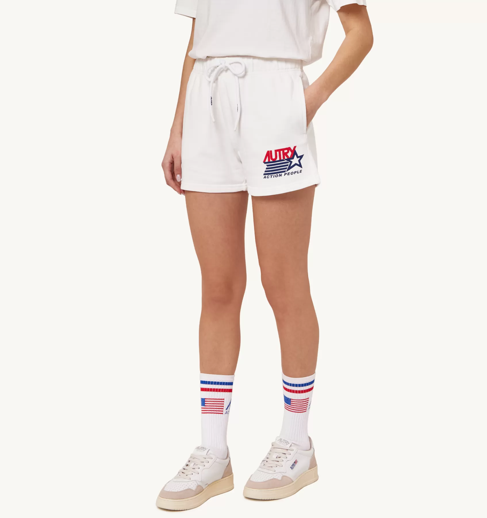 Frauen AUTRY Shorts Iconic-Logo Weiss