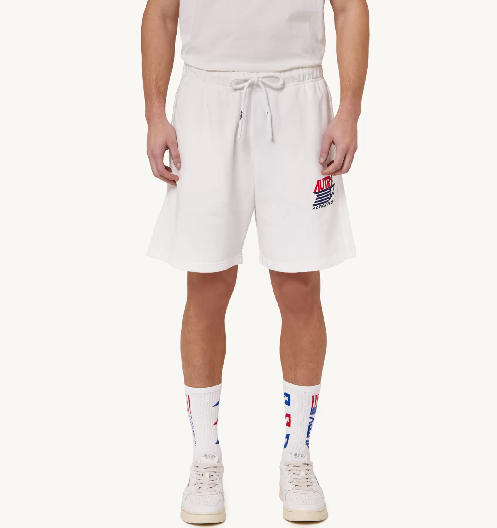 Männer AUTRY Shorts Iconic-Logo Weiss