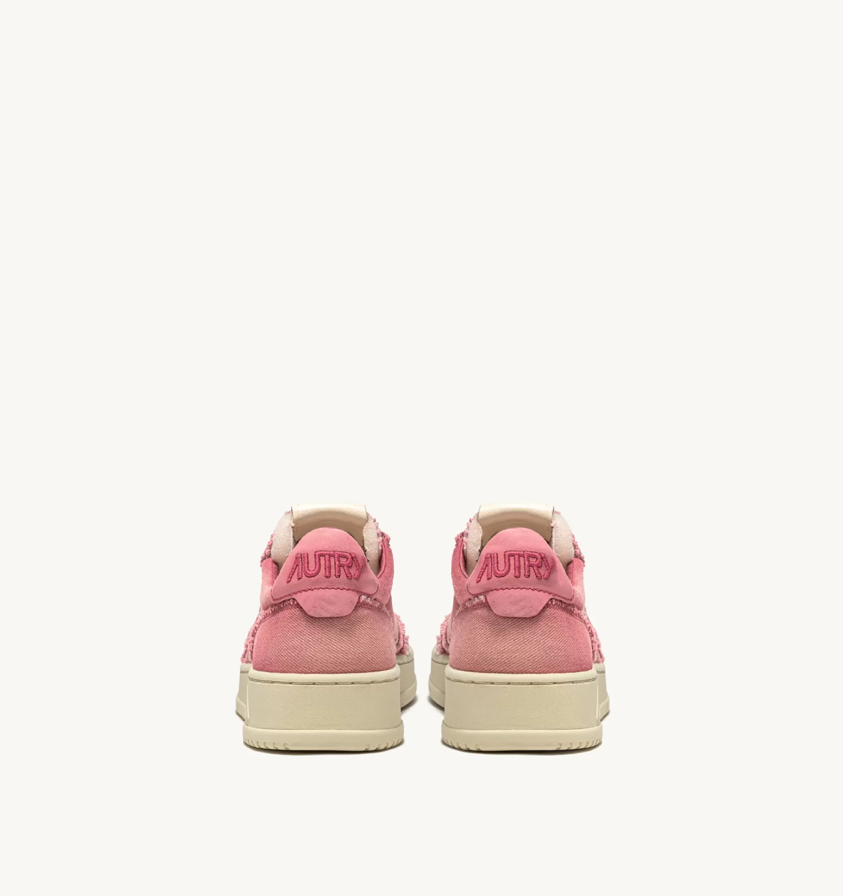 Frauen AUTRY Sneaker Medalist Low Aus Denim In Korallenrot