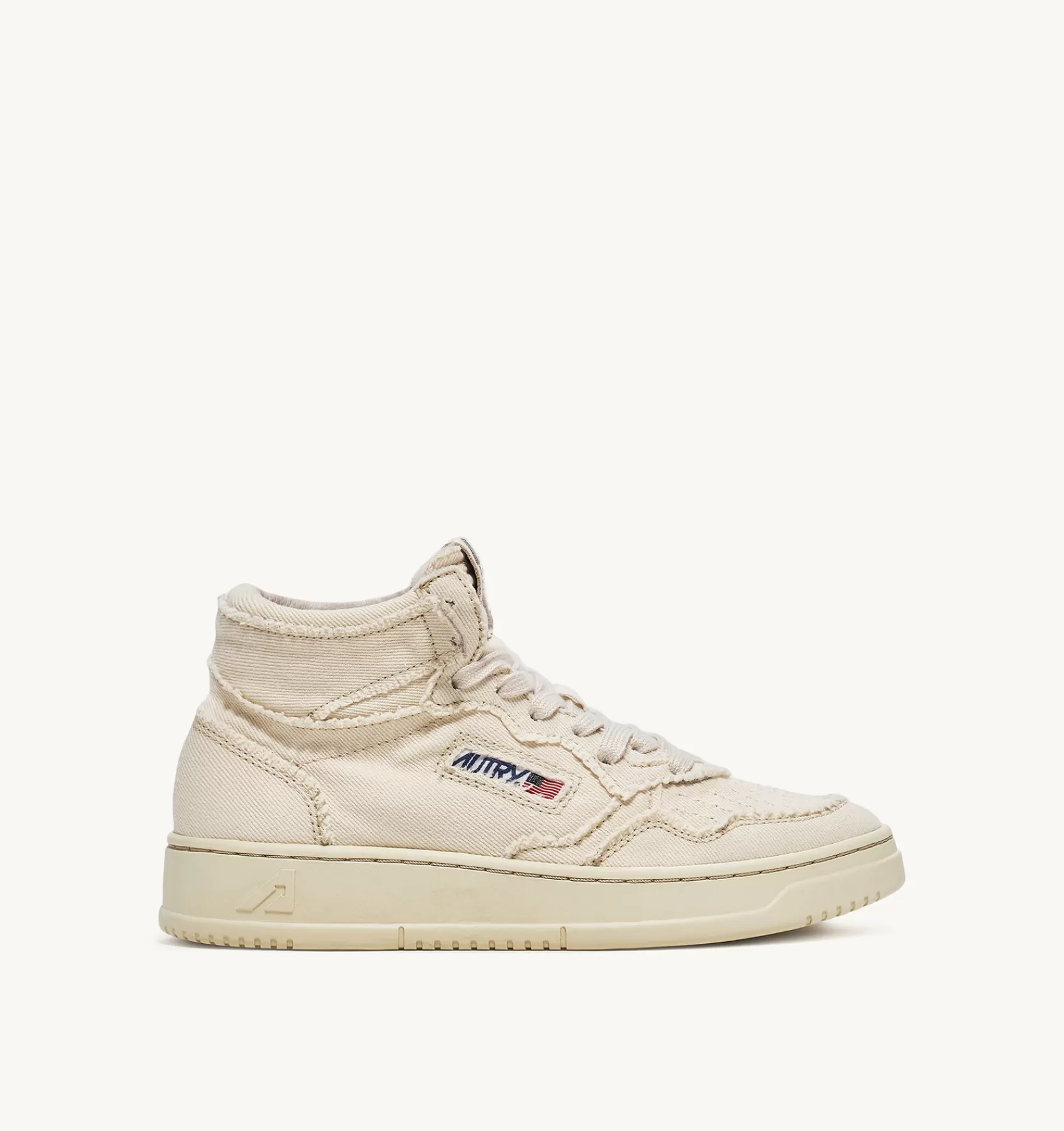 Frauen AUTRY Sneaker Medalist Mid Aus Denim In Elfenbeinfarbe