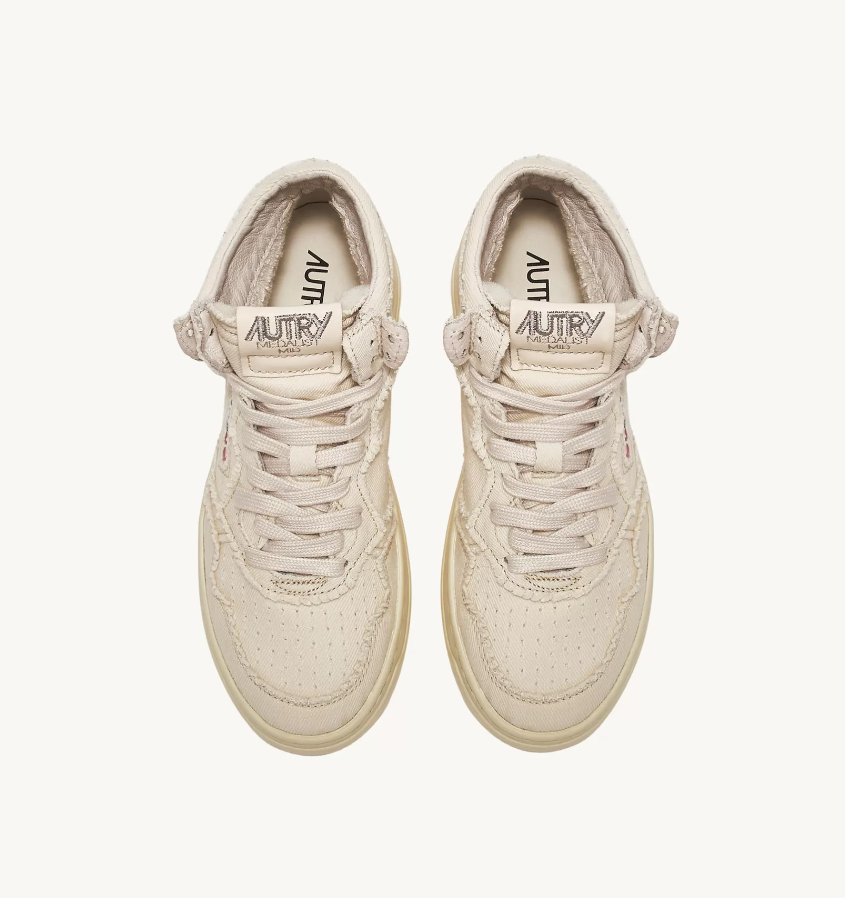 Frauen AUTRY Sneaker Medalist Mid Aus Denim In Elfenbeinfarbe