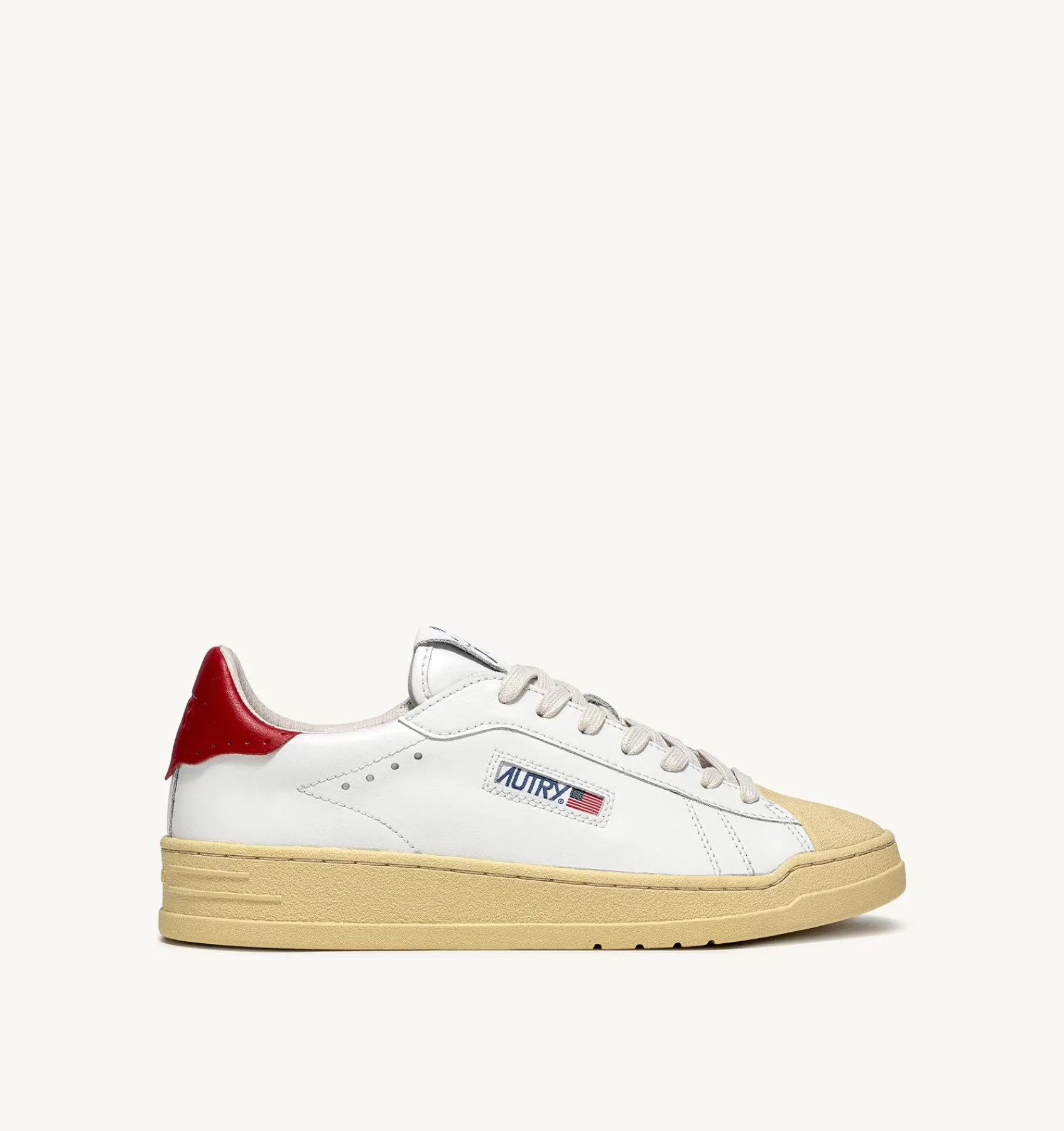 Männer AUTRY Sneakers Bob Lutz Low Aus Leder In Weiss Und Rot