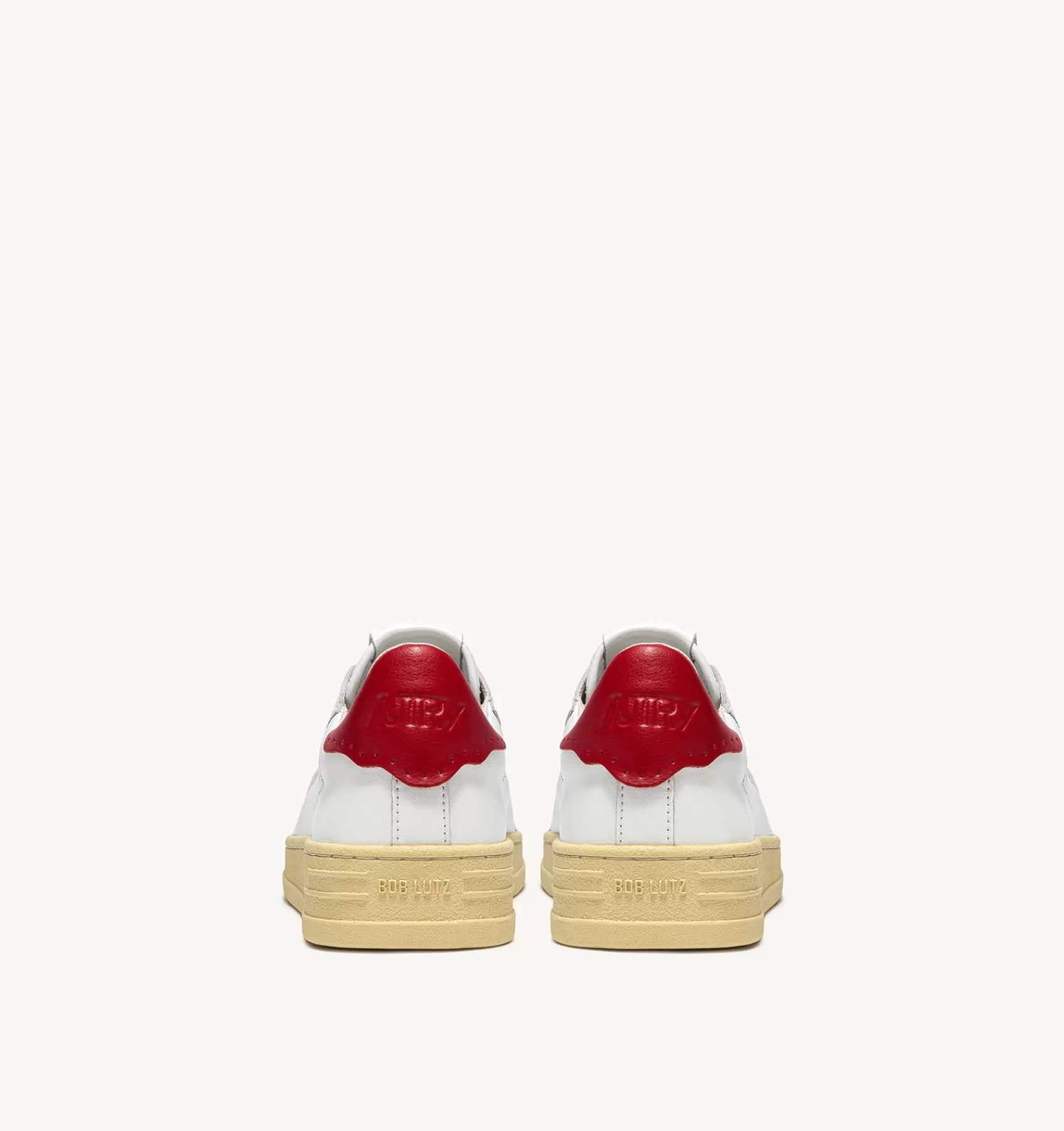Männer AUTRY Sneakers Bob Lutz Low Aus Leder In Weiss Und Rot