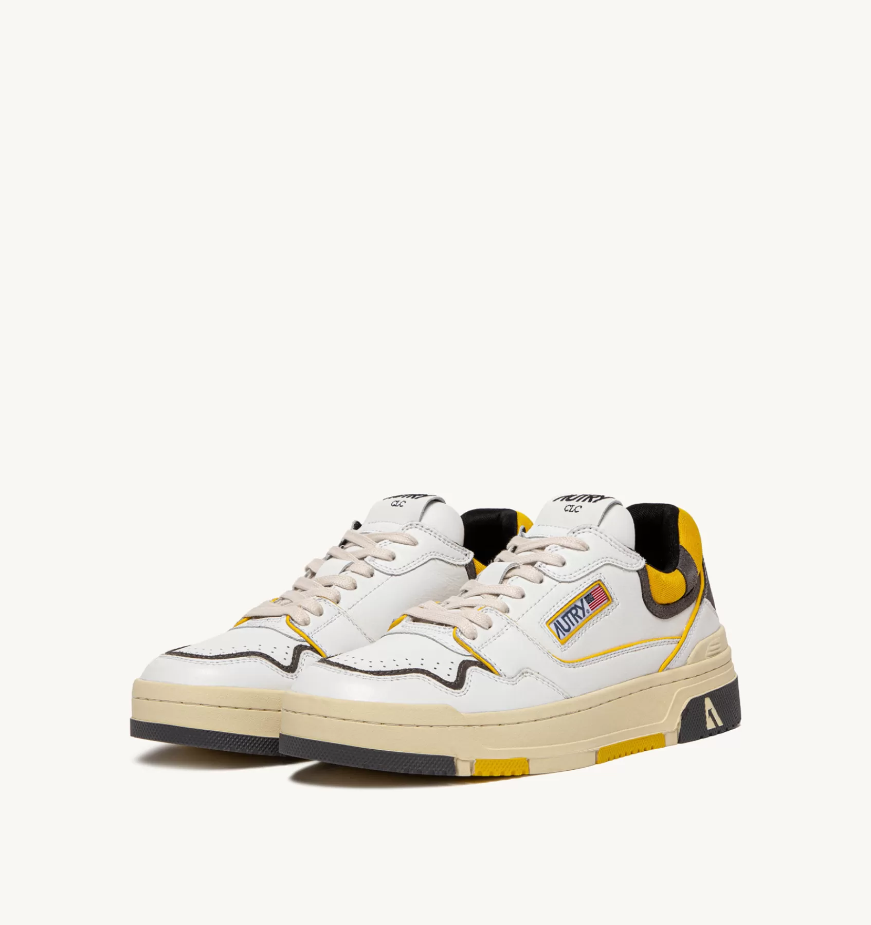 Männer AUTRY Sneakers Clc Aus Leder In Weiss Und Wildleder In Grau