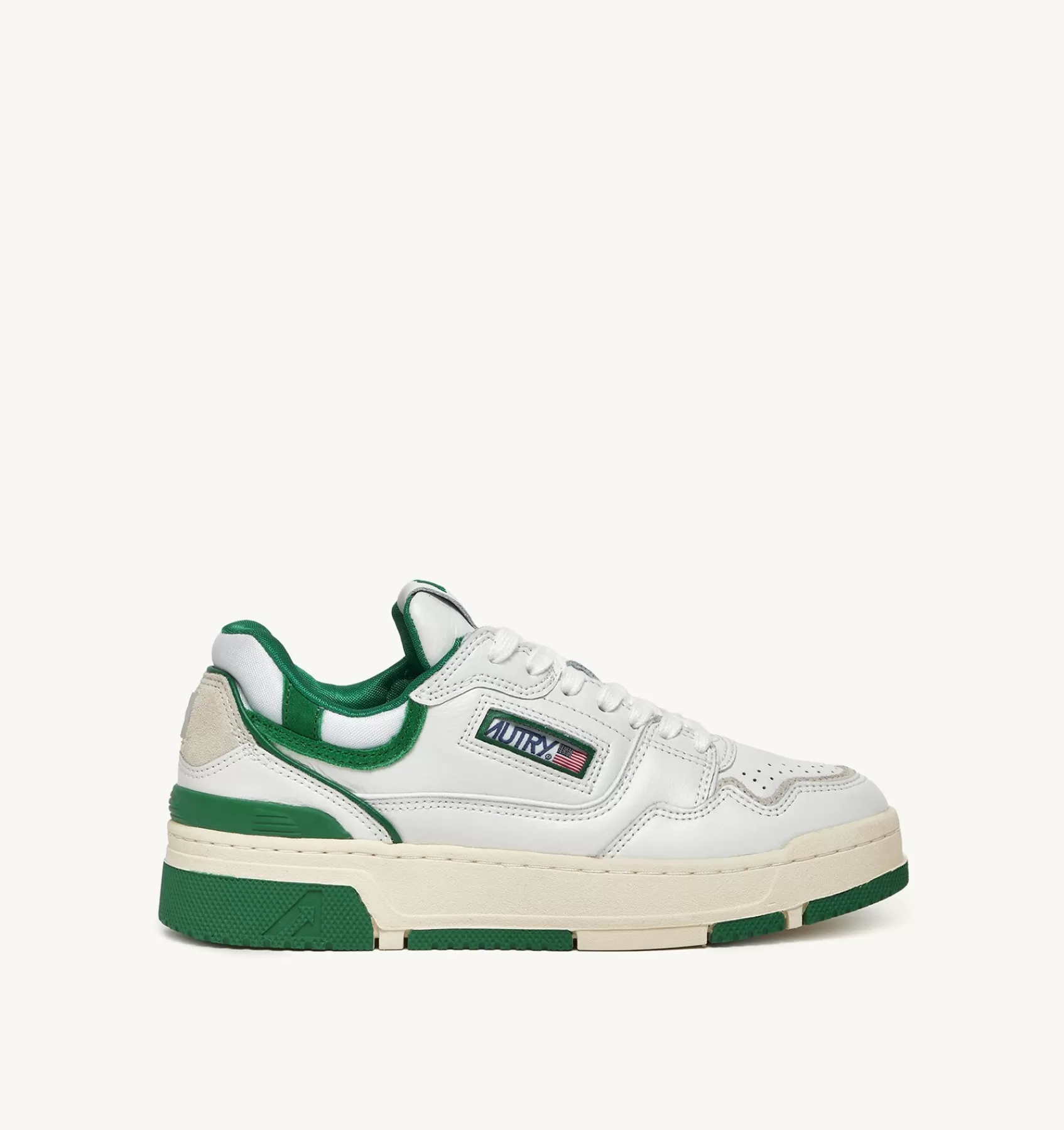 Frauen AUTRY Sneakers Clc Aus Leder In Weiss Und Wildleder In Grun