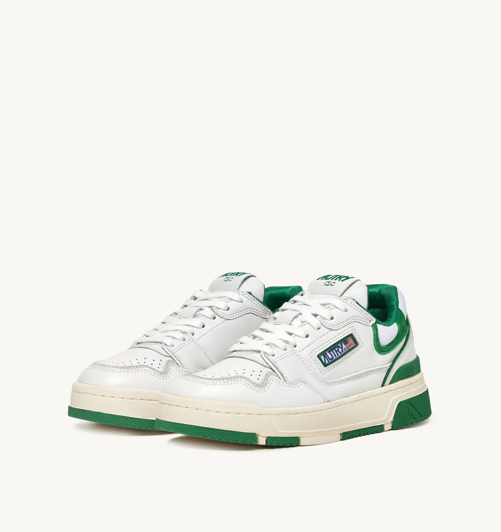 Frauen AUTRY Sneakers Clc Aus Leder In Weiss Und Wildleder In Grun