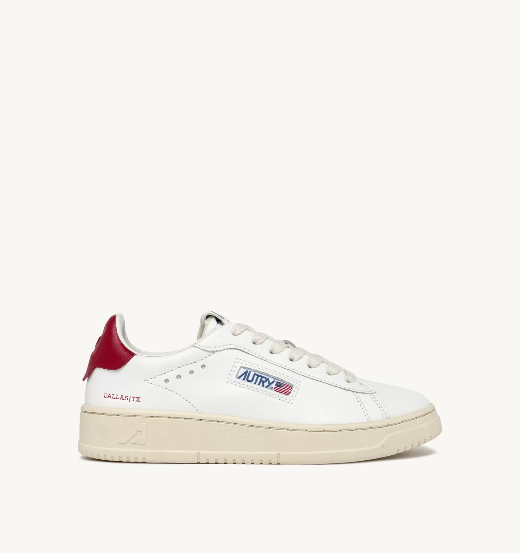 Männer AUTRY Sneakers Dallas Low Aus Leder In Weiss Und Rot