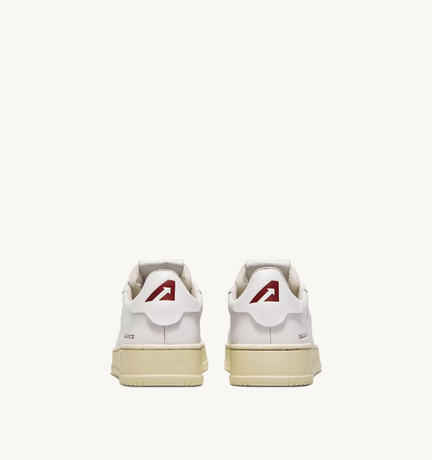 Frauen AUTRY Sneakers Dallas Low Aus Leder Und Foil-Print In Weiss Und Rot