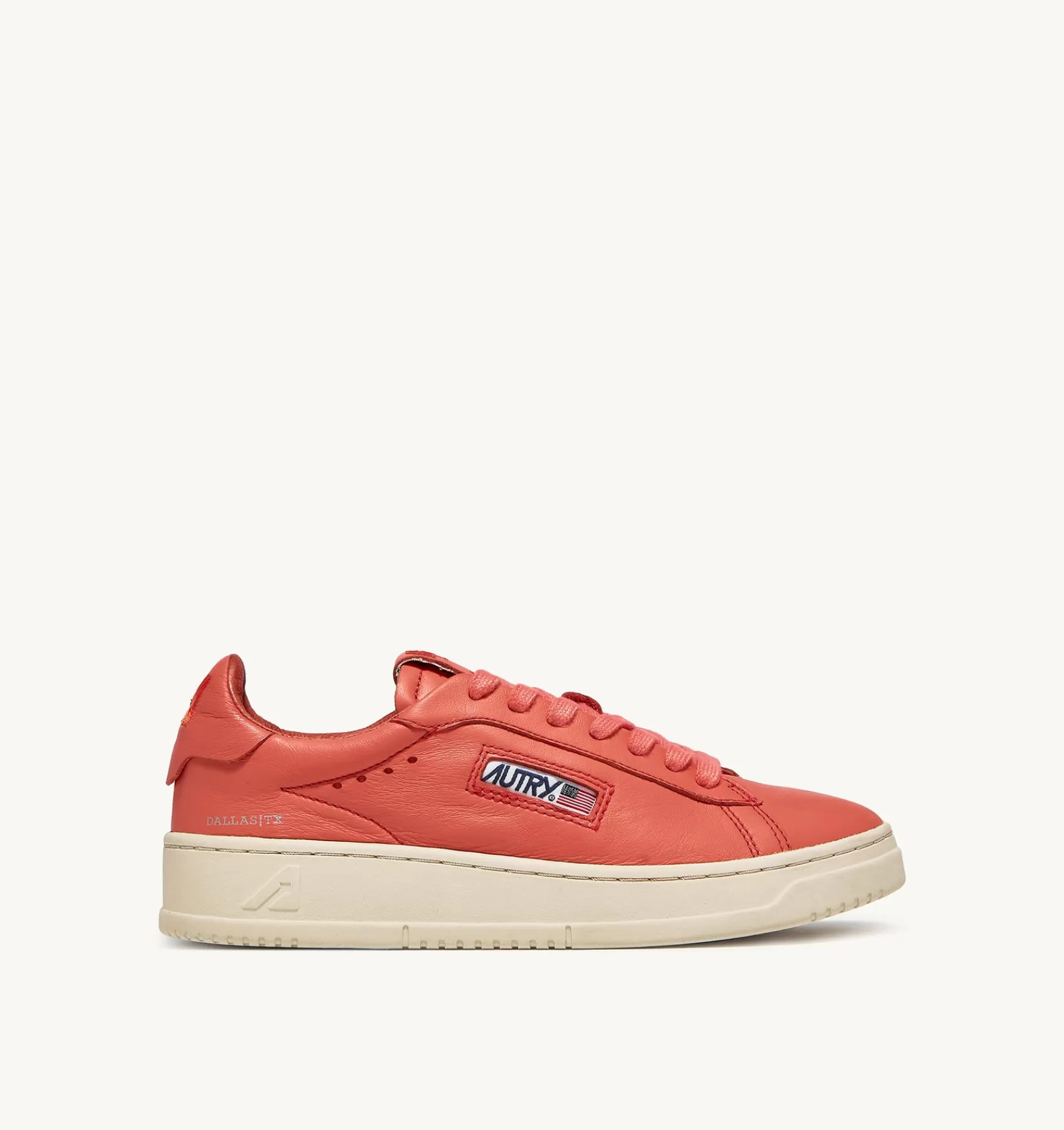 Frauen AUTRY Sneakers Dallas Low Aus Weichem Ziegenleder In Tangerine-Farbe