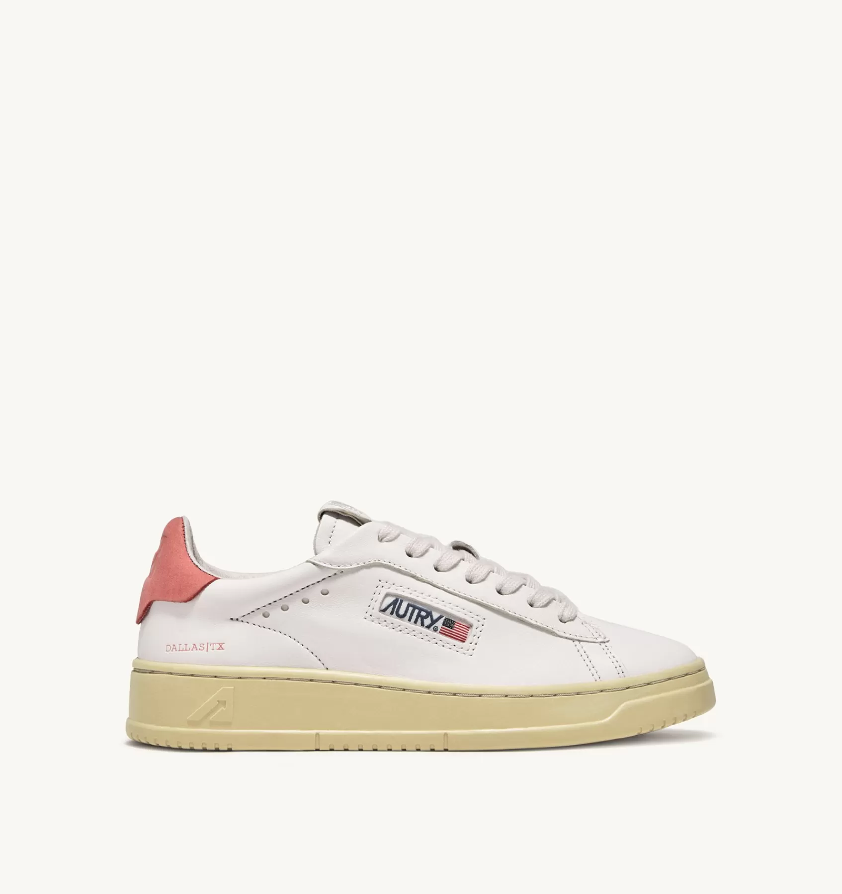 Frauen AUTRY Sneakers Dallas Low Aus Ziegen- Und Nubukleder In Weiss Und Rosa
