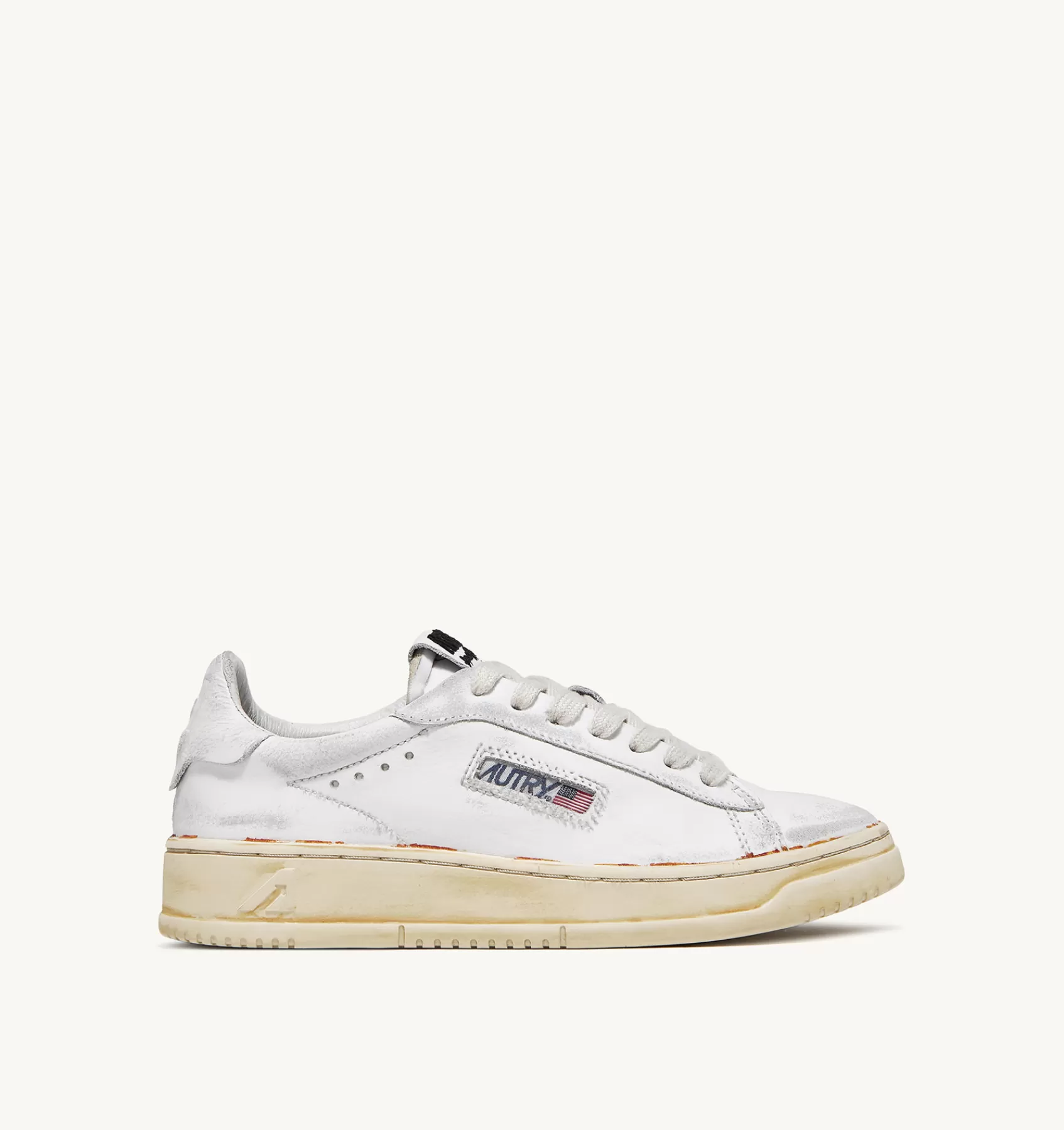Männer AUTRY Sneakers Dallas Low Super Vintage Aus Weissem Leder