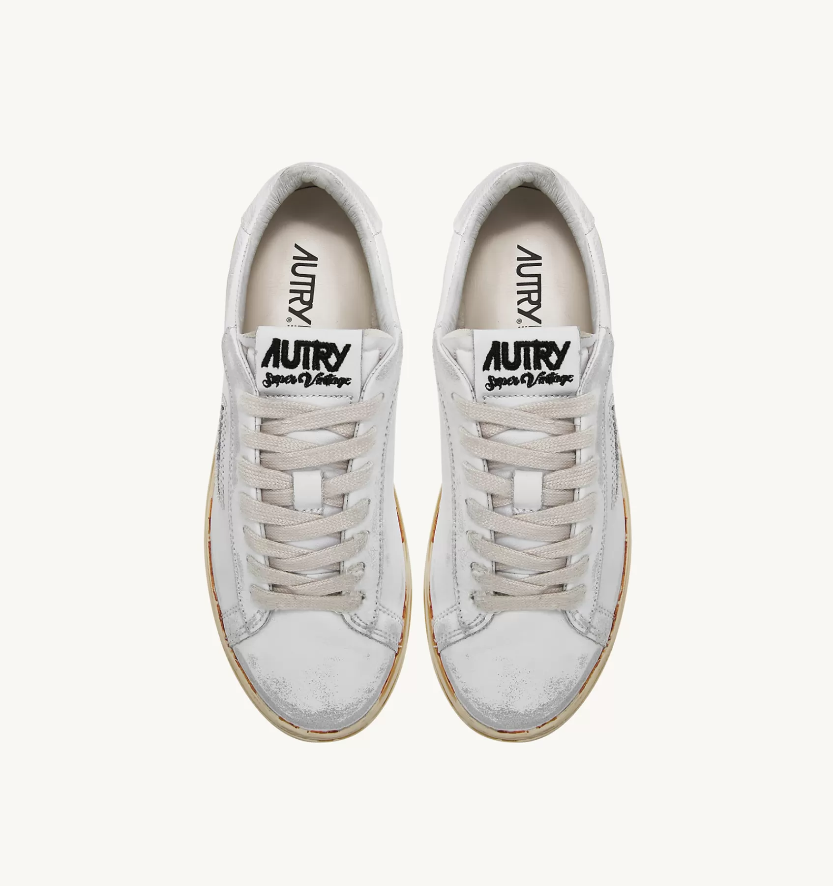 Frauen AUTRY Sneakers Dallas Super Vintage Low Aus Weissem Leder