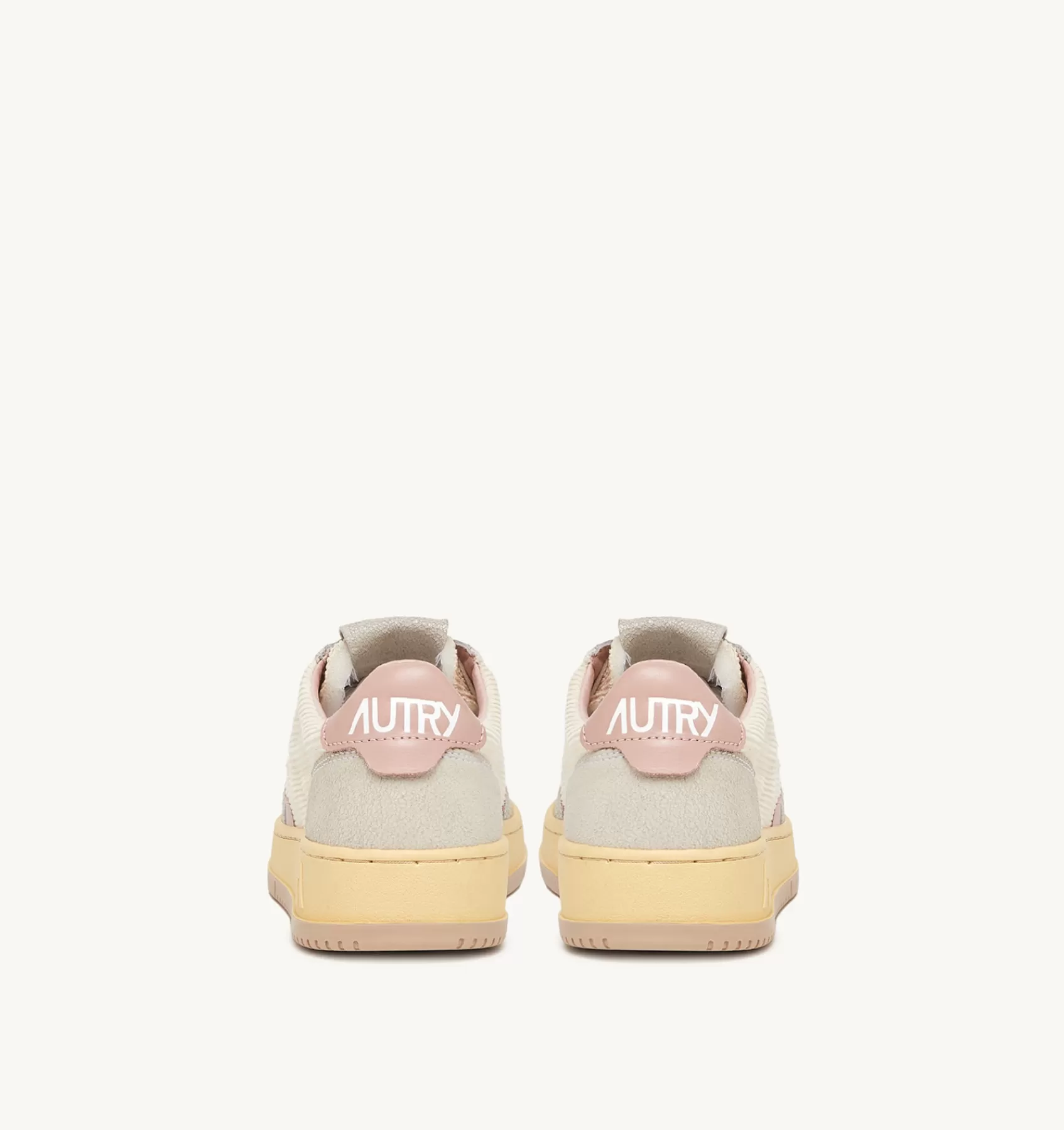 Frauen AUTRY Sneakers Medalist Low Aus Kord In Elfenbeinfarbe Und Leder In Grau Und Rosa