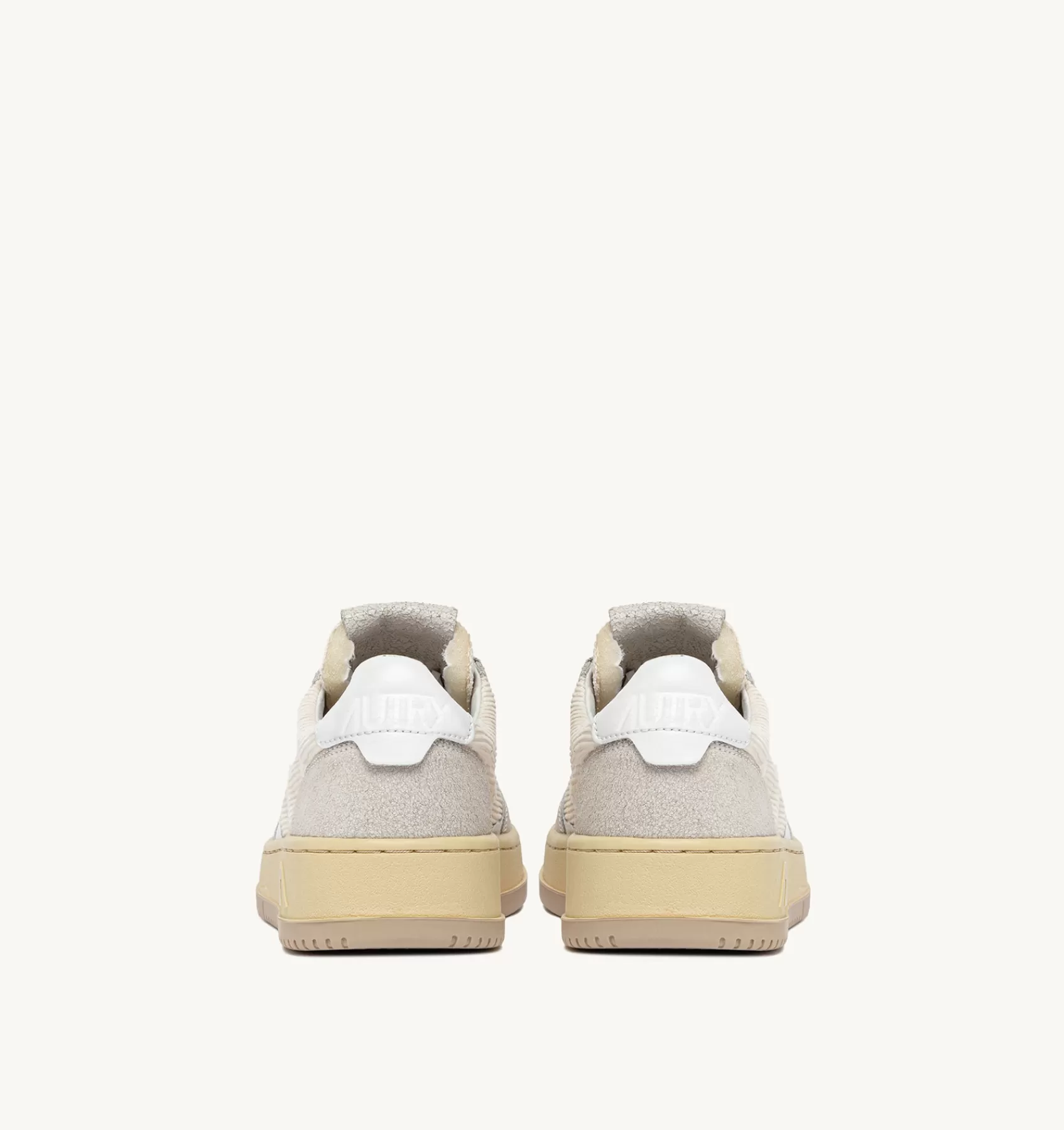 Frauen AUTRY Sneakers Medalist Low Aus Kord Und Wildleder In Elfenbeinfarbe