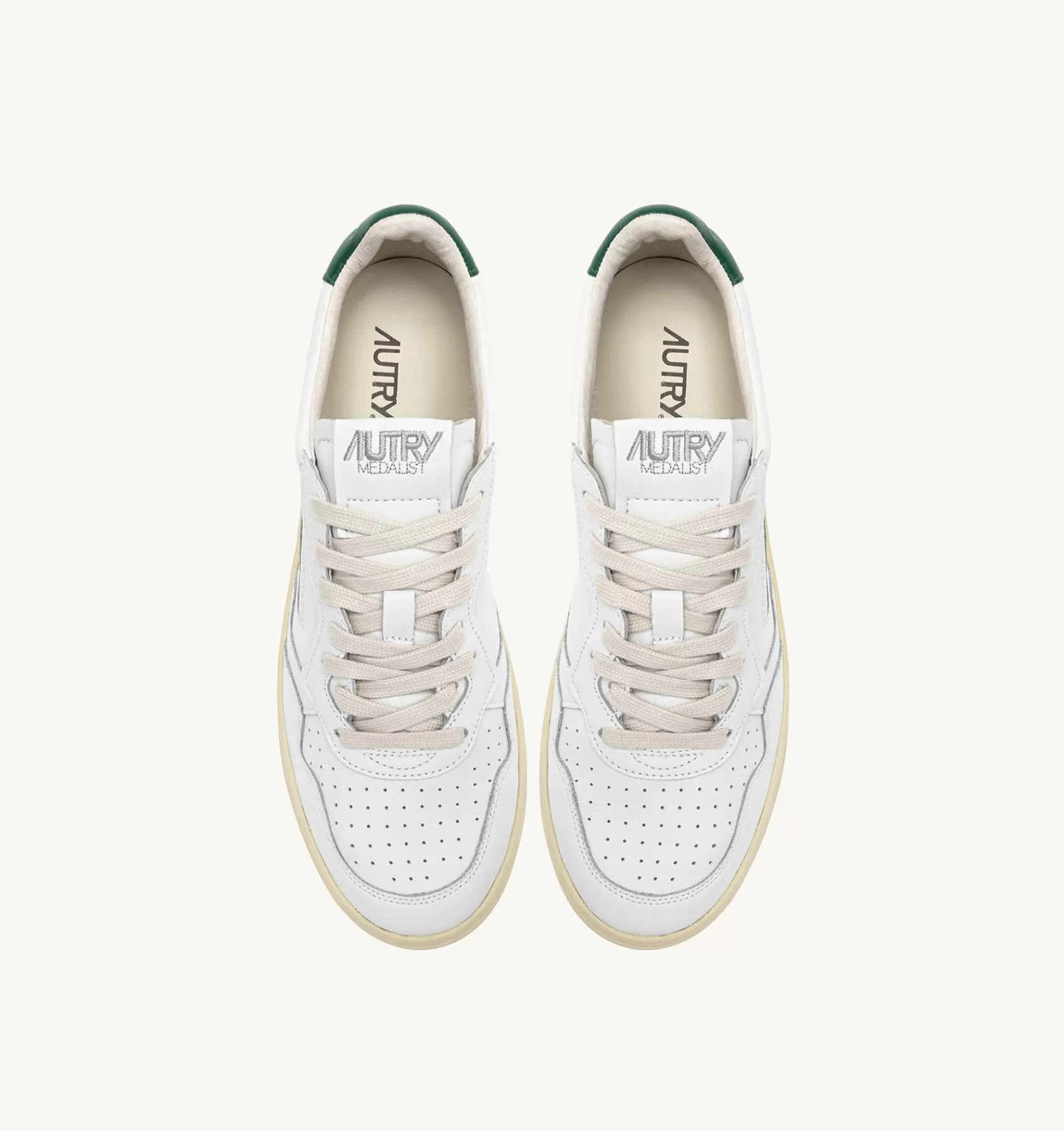 Männer AUTRY Sneakers Medalist Low Aus Leder In Weiss Und Amazonasgrun