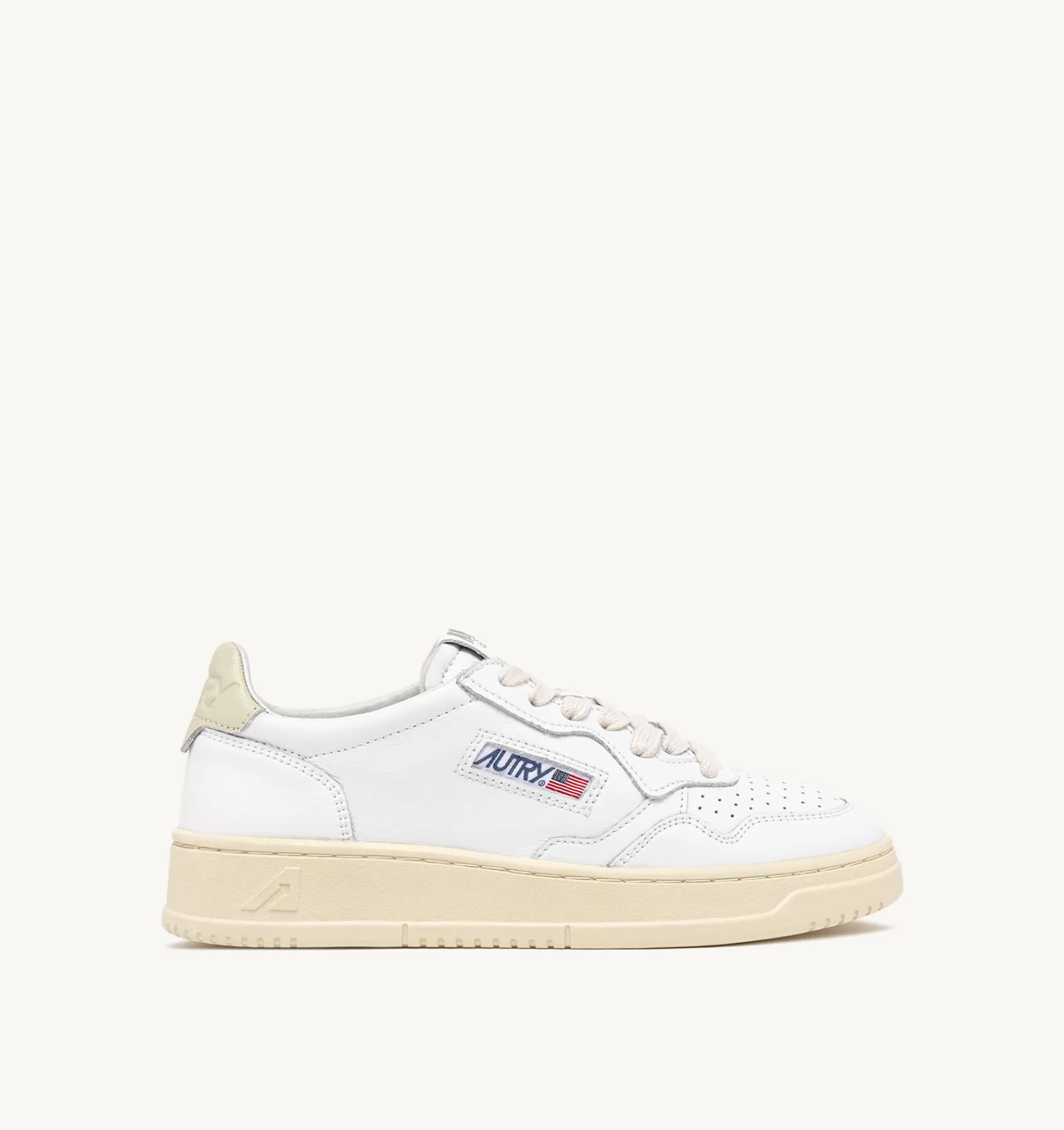 Frauen AUTRY Sneakers Medalist Low Aus Leder In Weiss Und Beige