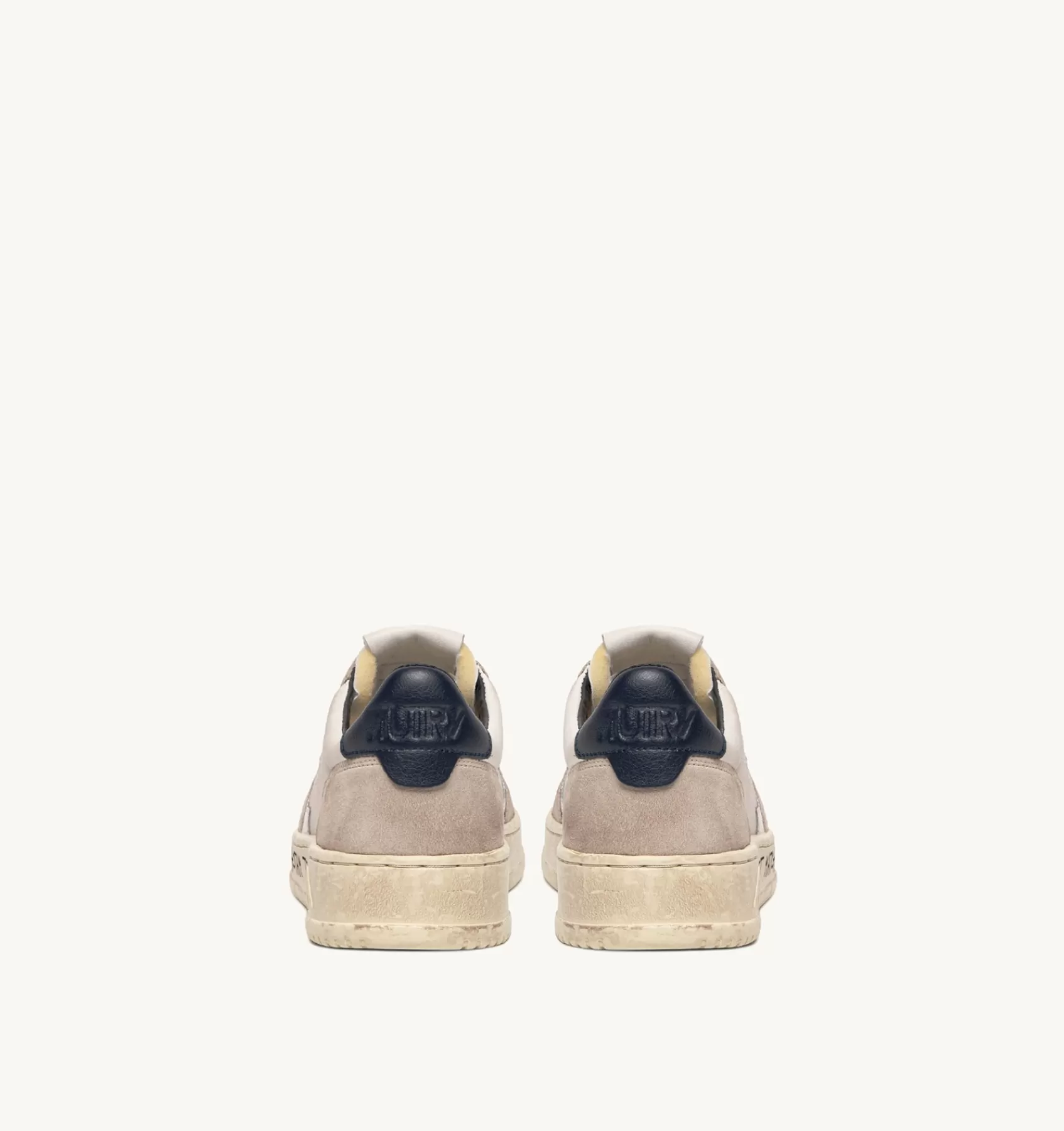Männer AUTRY Sneakers Medalist Low Aus Leder In Weiss Und Blau Und Wildleder In Beige