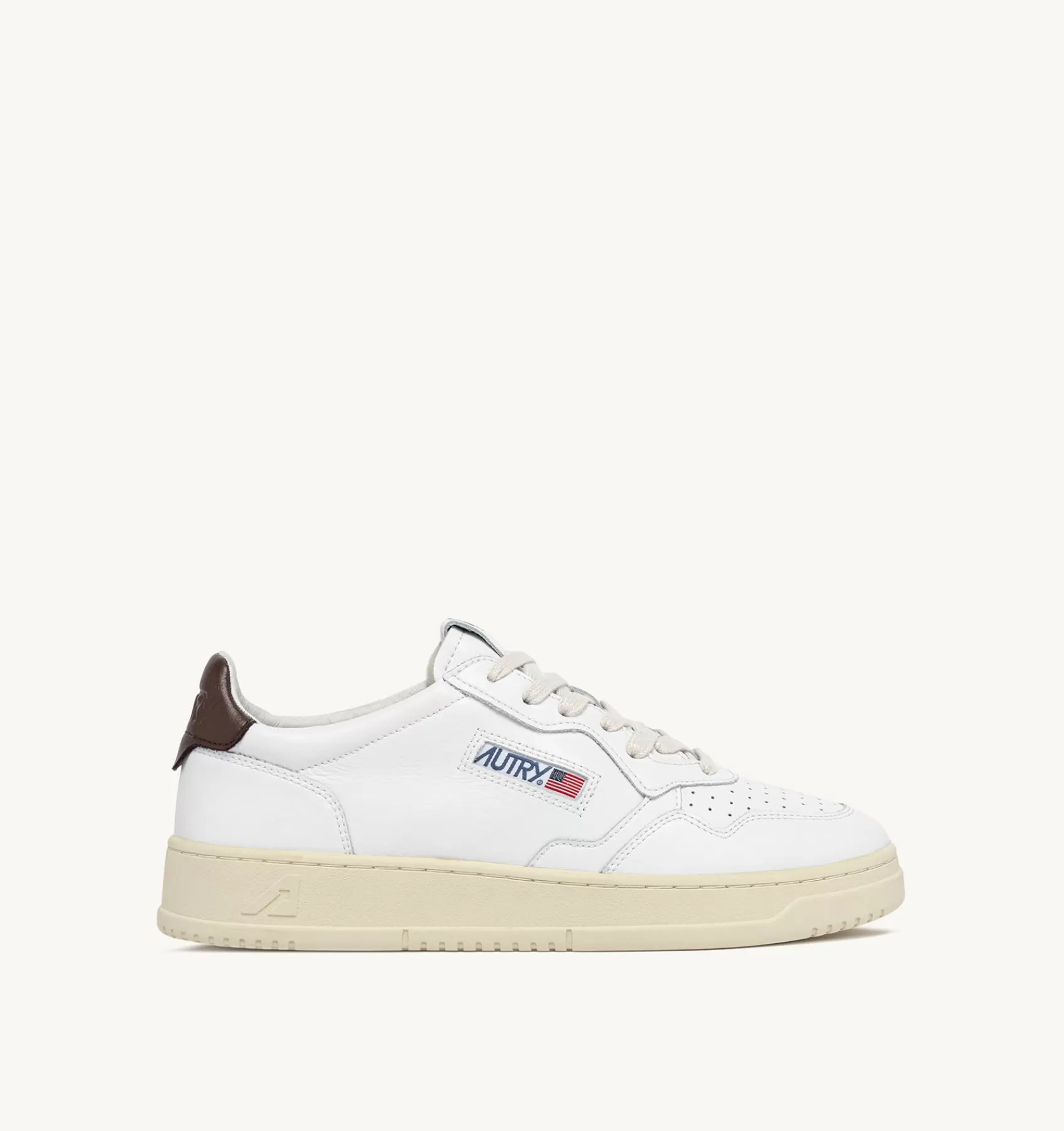 Männer AUTRY Sneakers Medalist Low Aus Leder In Weiss Und Braun