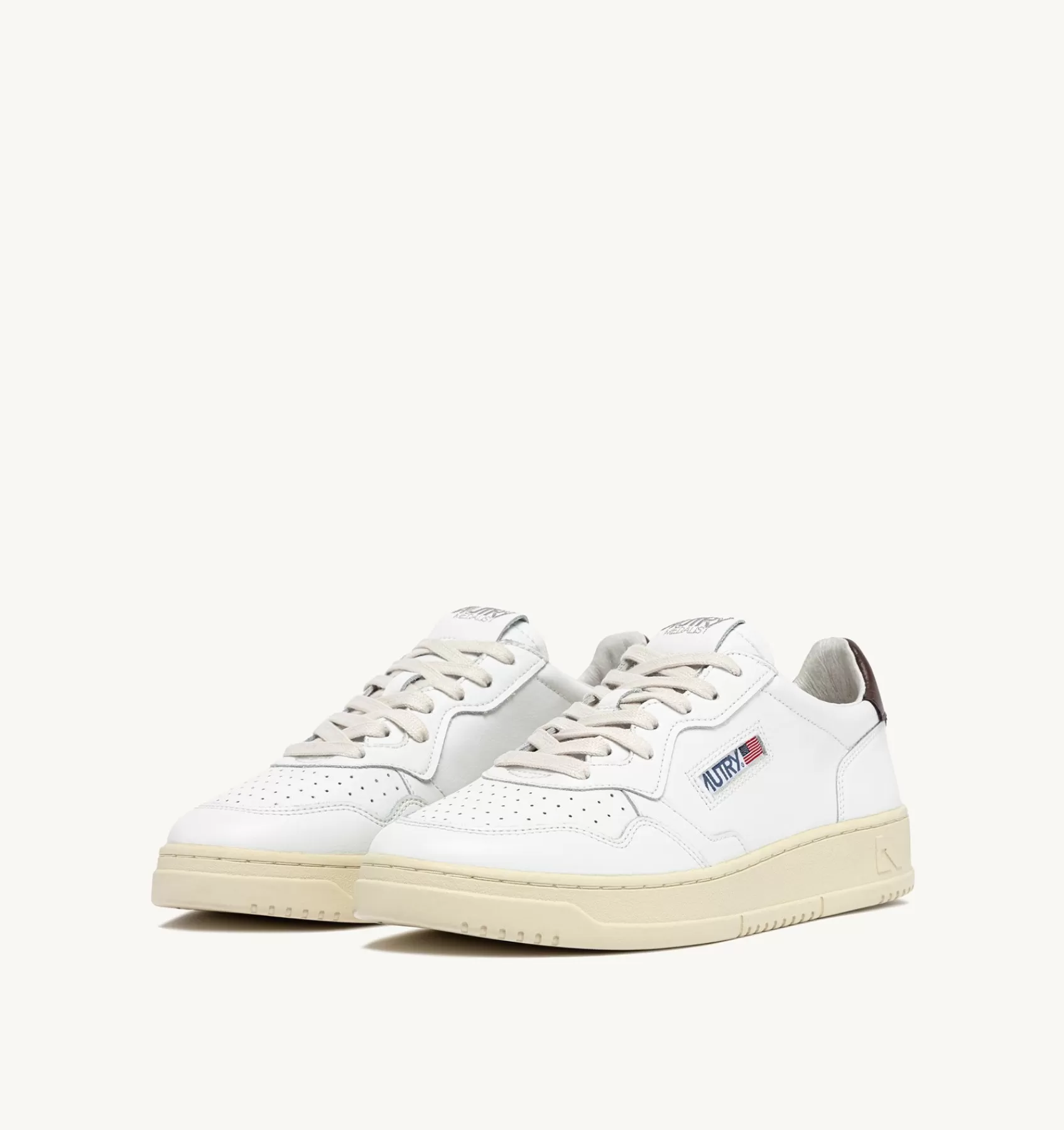 Männer AUTRY Sneakers Medalist Low Aus Leder In Weiss Und Braun