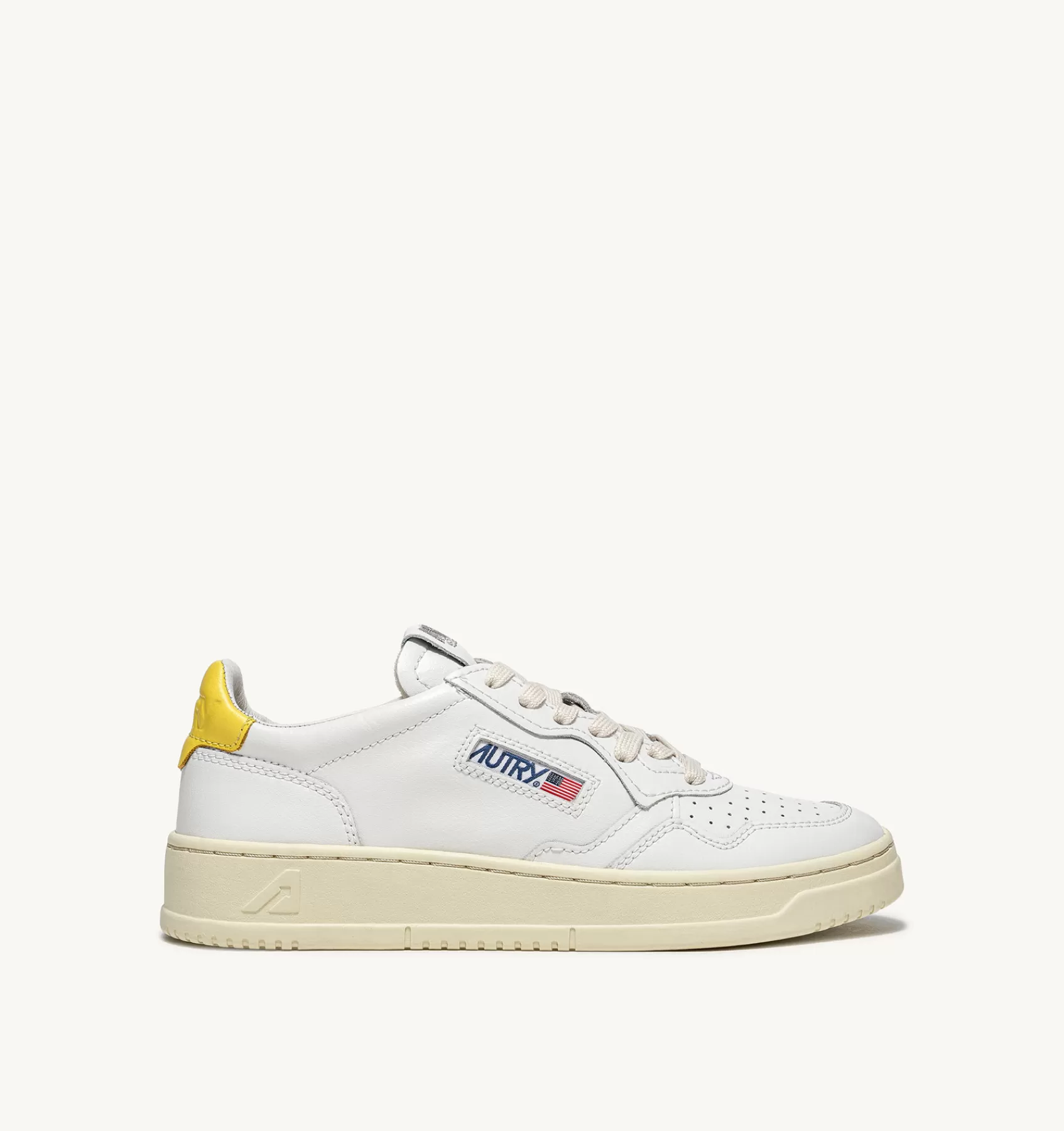 Frauen AUTRY Sneakers Medalist Low Aus Leder In Weiss Und Gelb