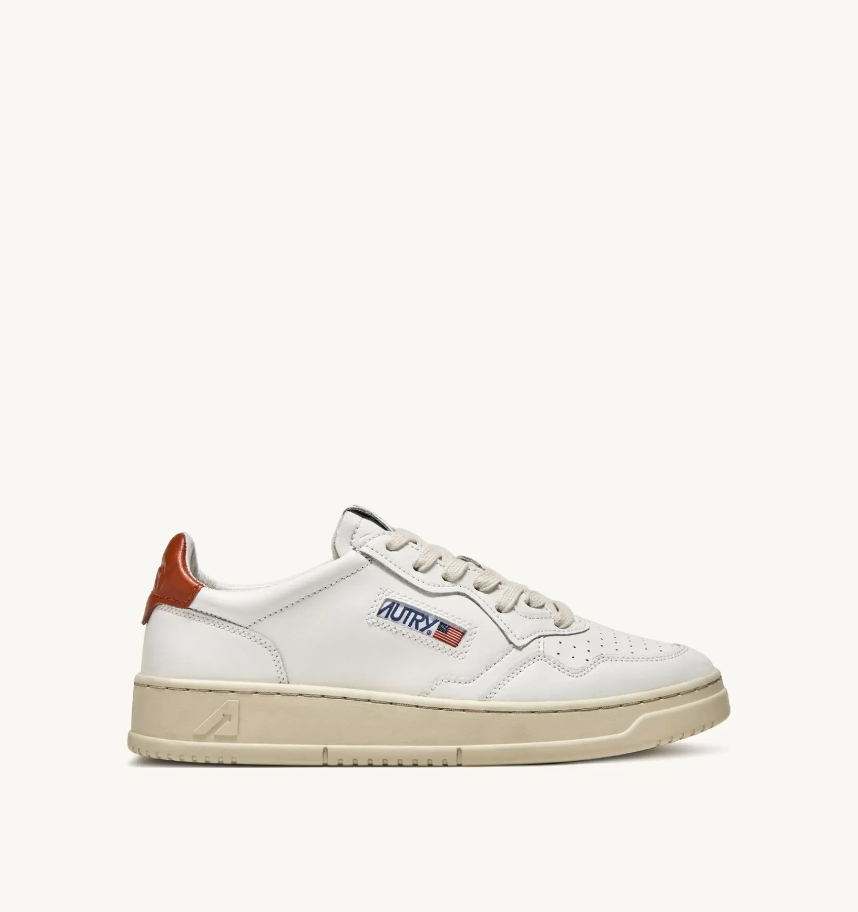 Männer AUTRY Sneakers Medalist Low Aus Leder In Weiss Und Rust