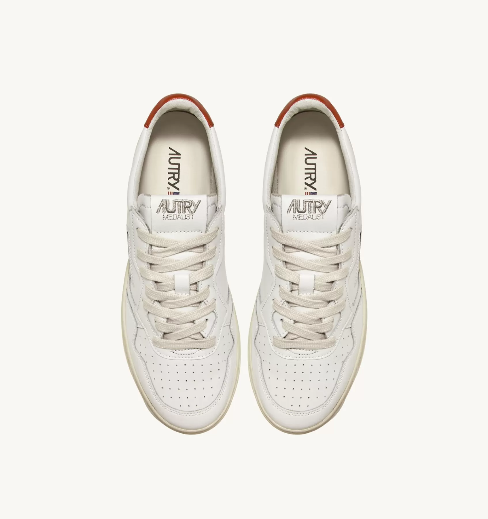 Männer AUTRY Sneakers Medalist Low Aus Leder In Weiss Und Rust