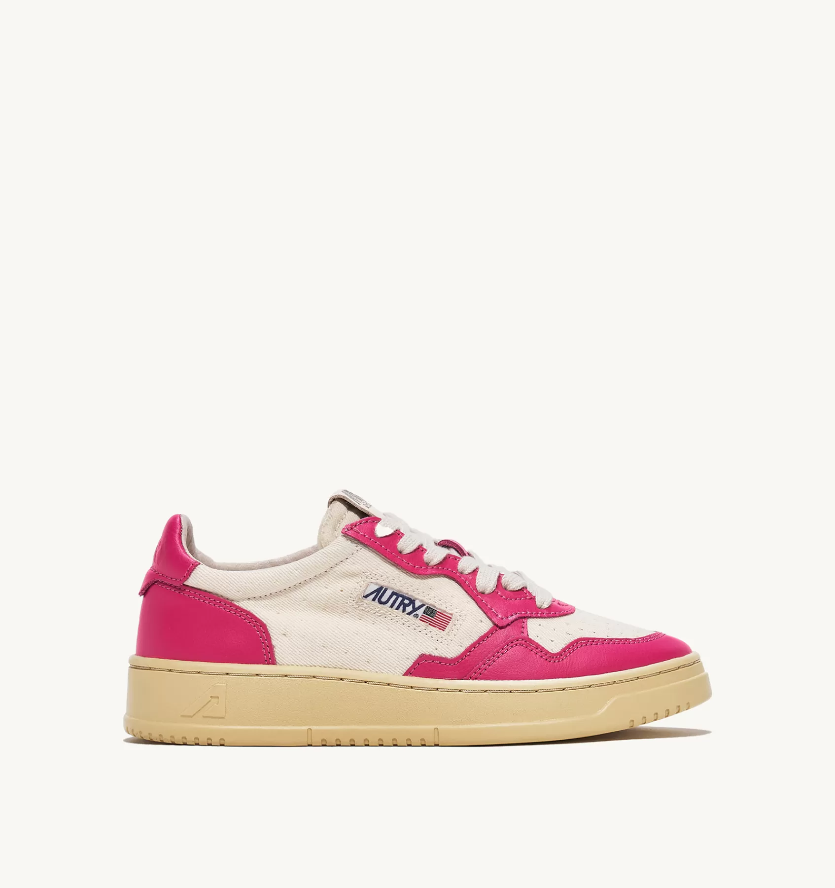 Frauen AUTRY Sneakers Medalist Low Aus Leder Und Canvas In Weiss Und Bubble