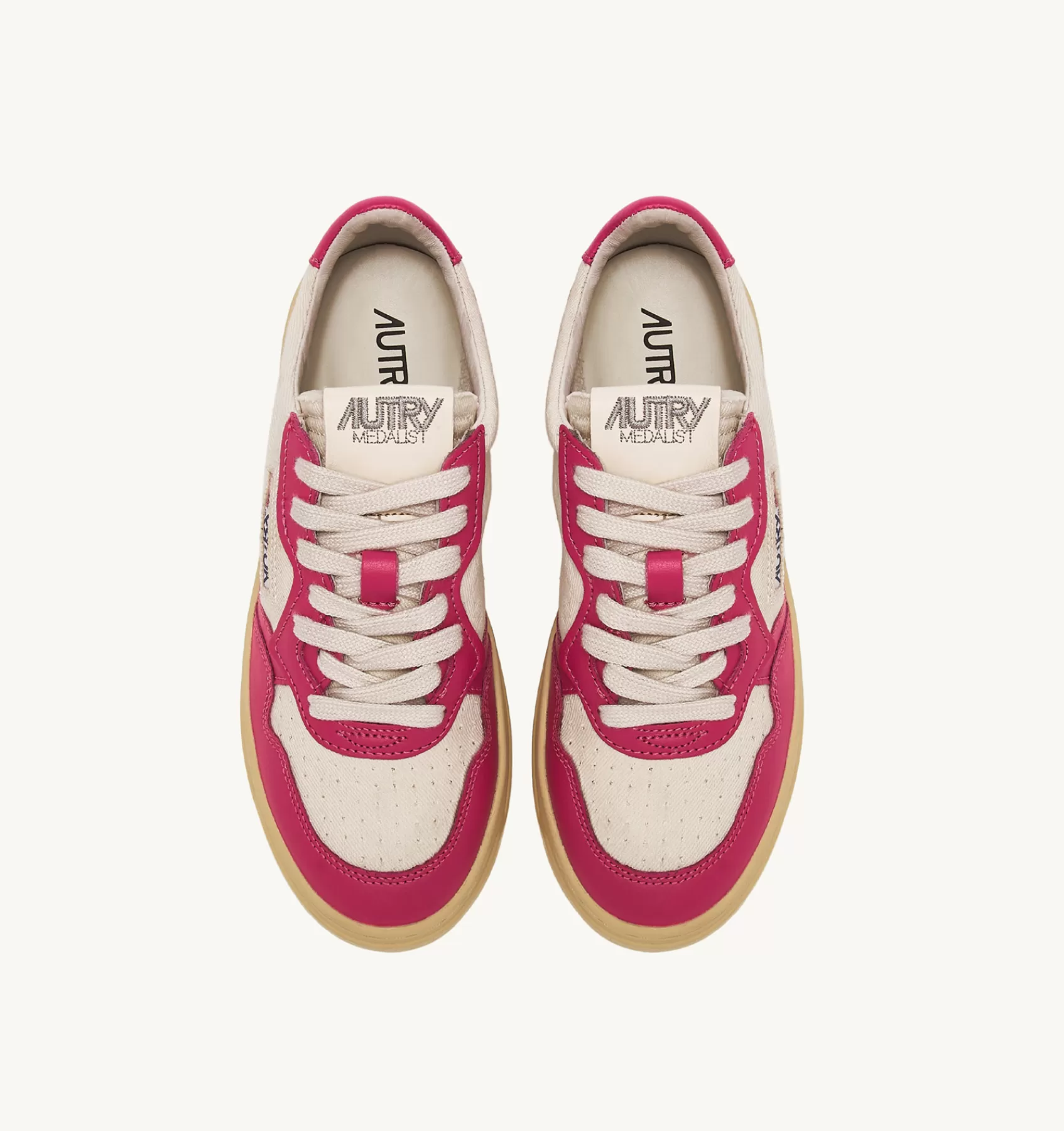 Frauen AUTRY Sneakers Medalist Low Aus Leder Und Canvas In Weiss Und Bubble