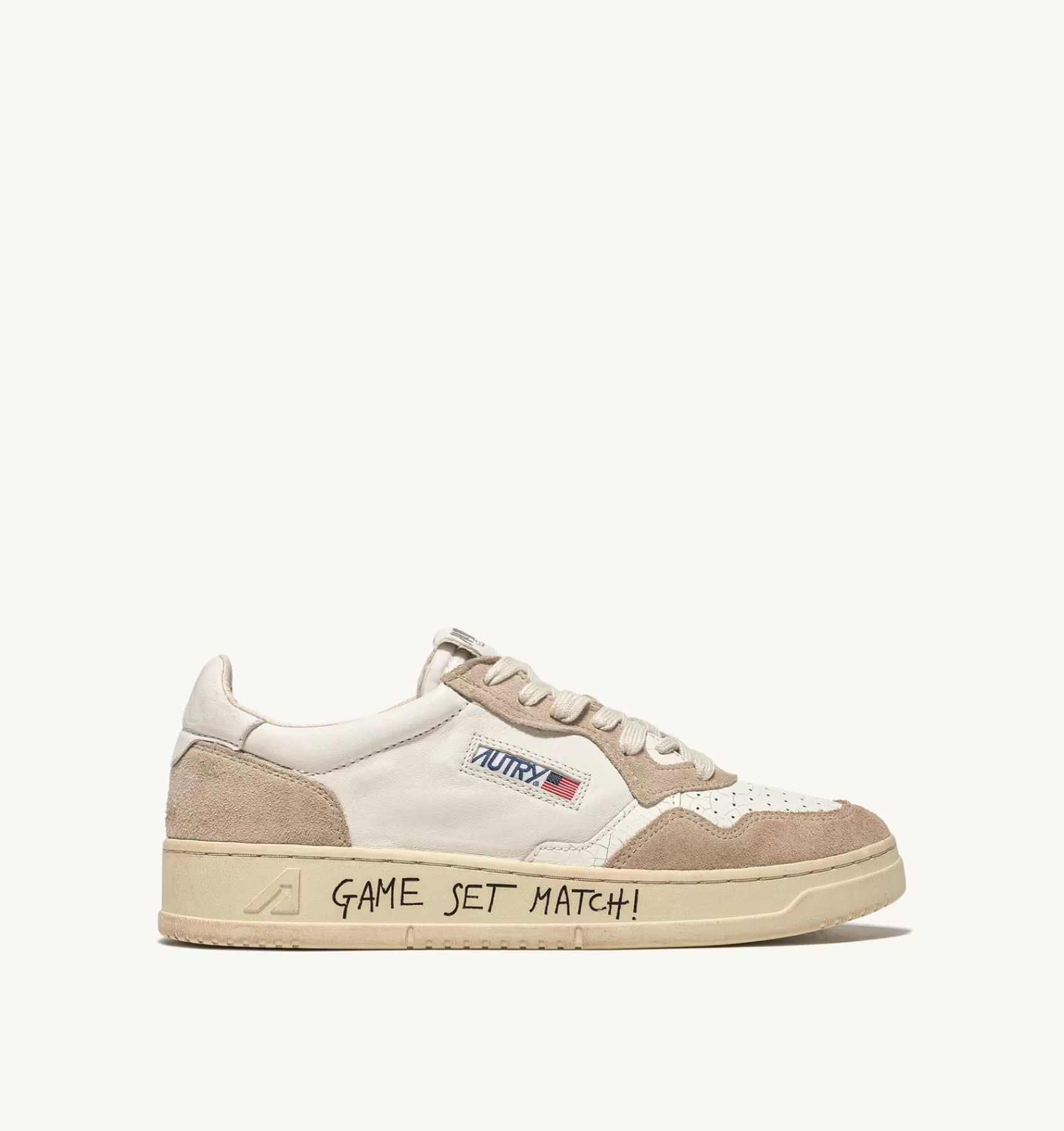Männer AUTRY Sneakers Medalist Low Aus Leder Und Wildleder In Weiss