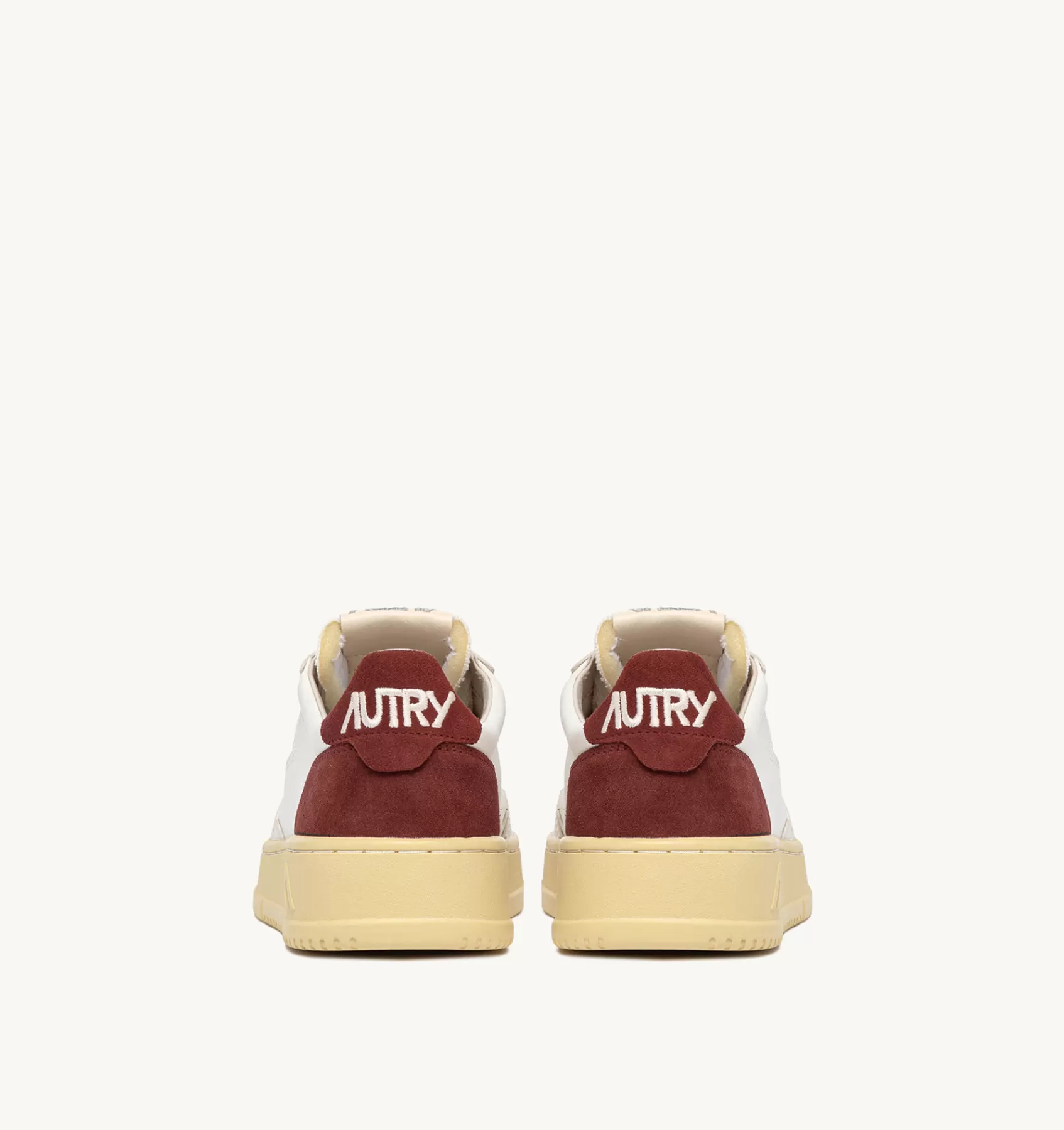 Frauen AUTRY Sneakers Medalist Low Aus Leder Und Wildleder In Weiss Und Bordeaux
