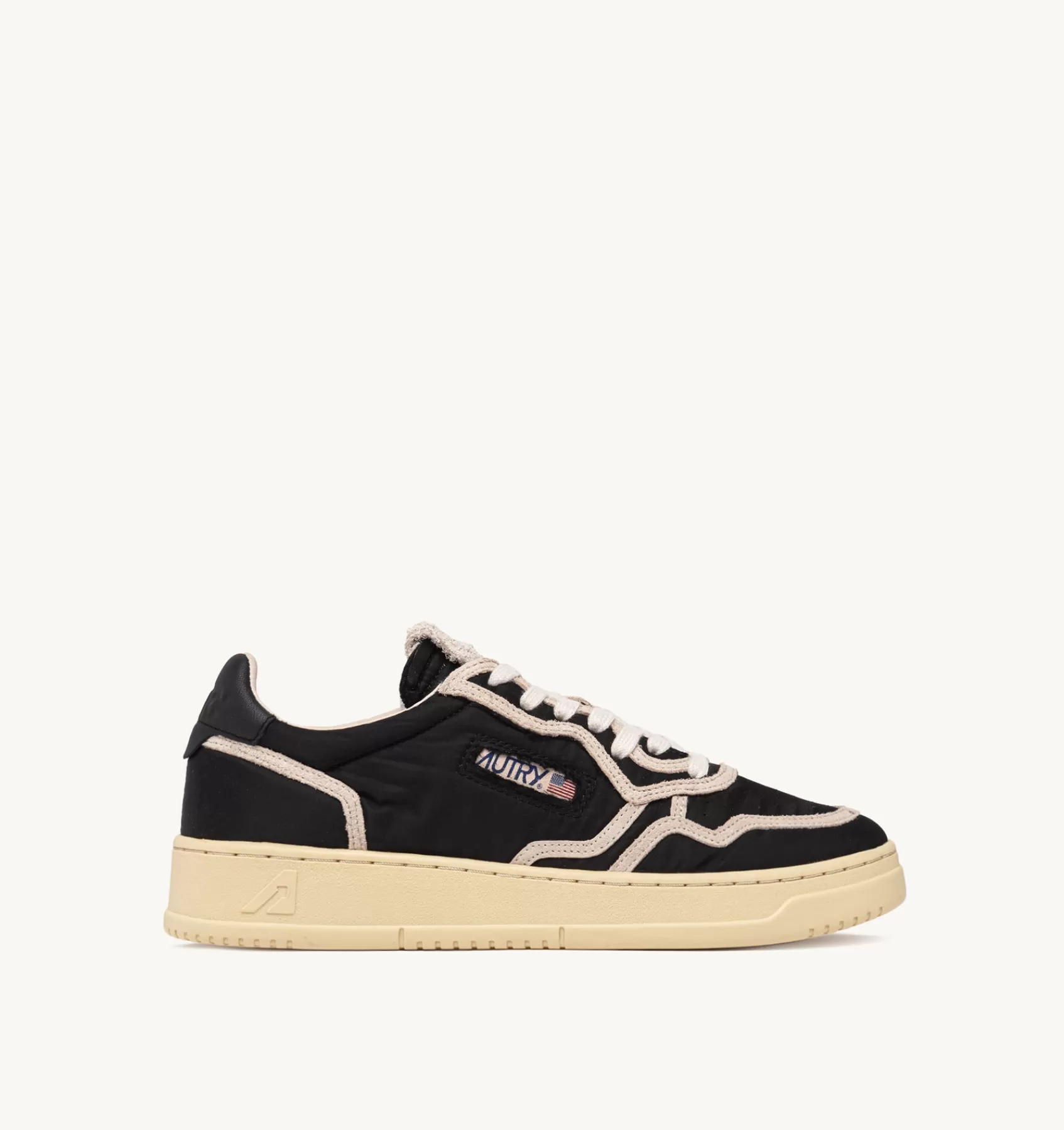 Männer AUTRY Sneakers Medalist Low Aus Nylon In Schwarz Und Wildleder In Beige