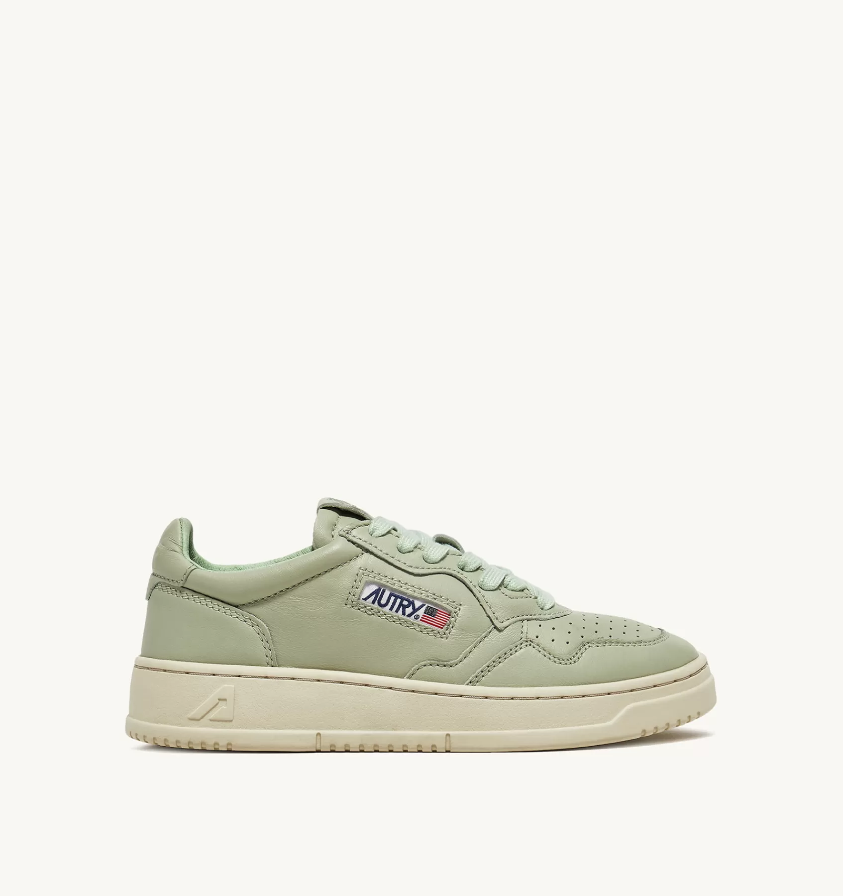 Frauen AUTRY Sneakers Medalist Low Aus Weichem Ziegenleder In Cel Green