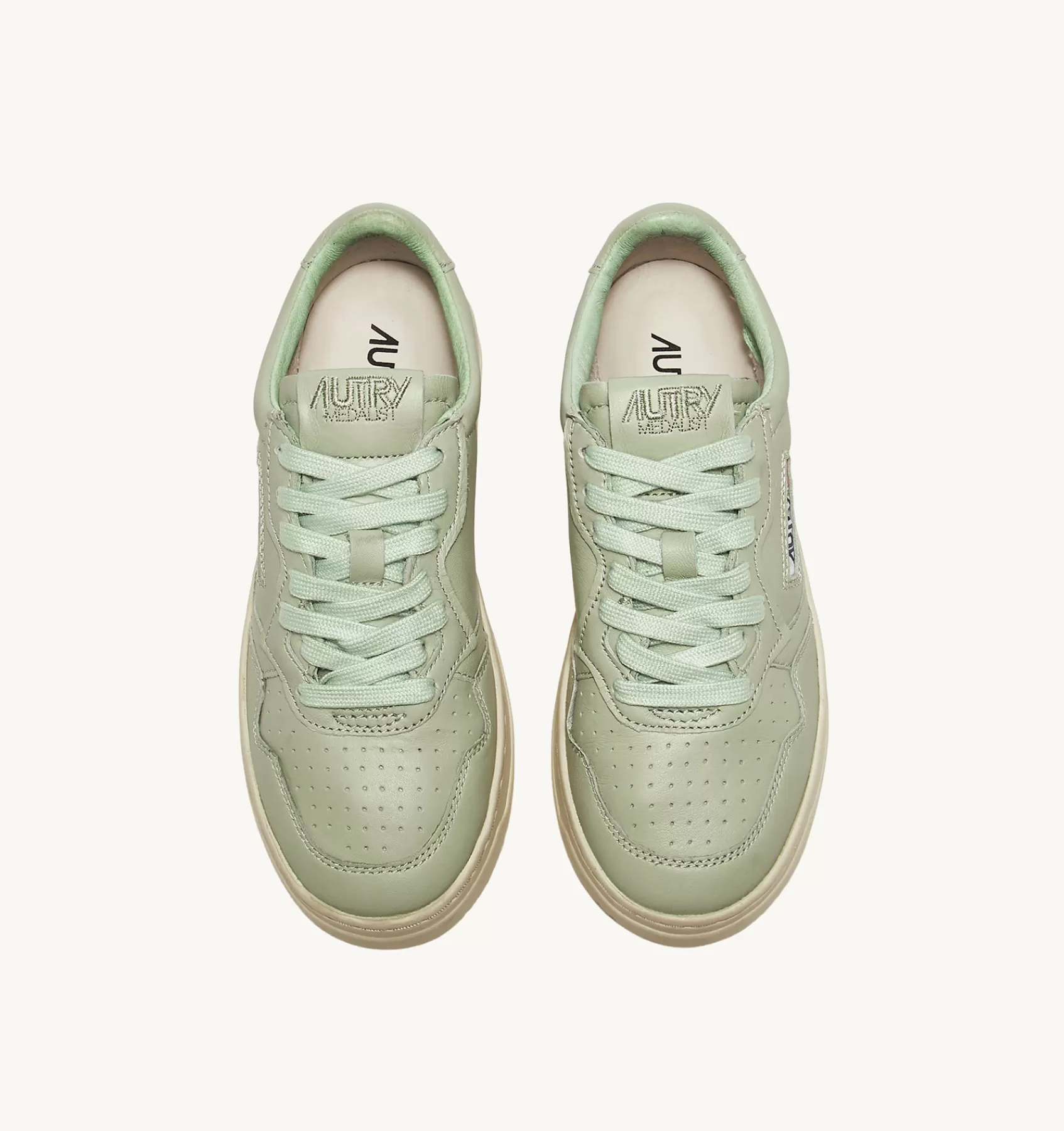 Frauen AUTRY Sneakers Medalist Low Aus Weichem Ziegenleder In Cel Green