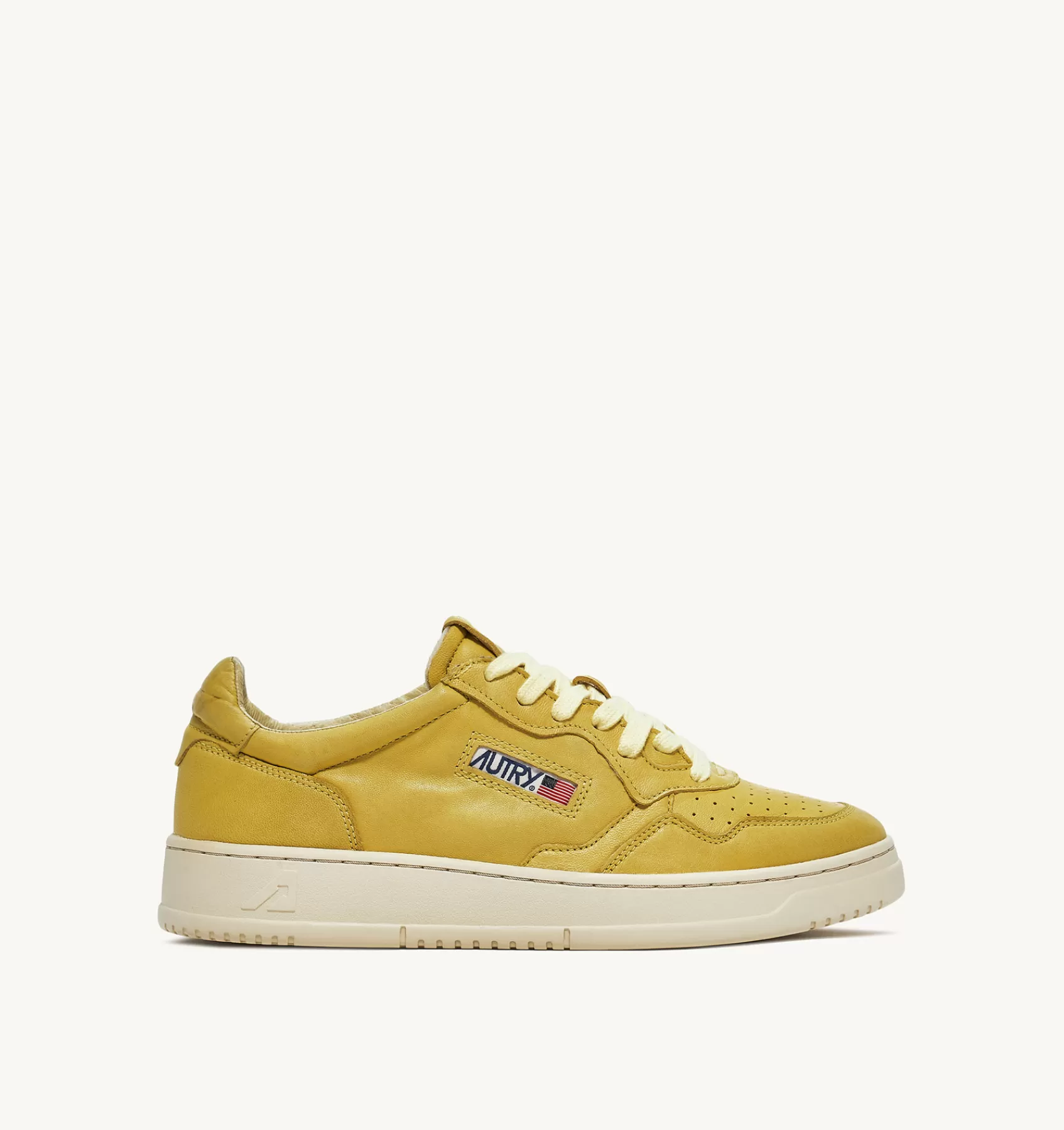 Männer AUTRY Sneakers Medalist Low Aus Weichem Ziegenleder In Yellow Iris