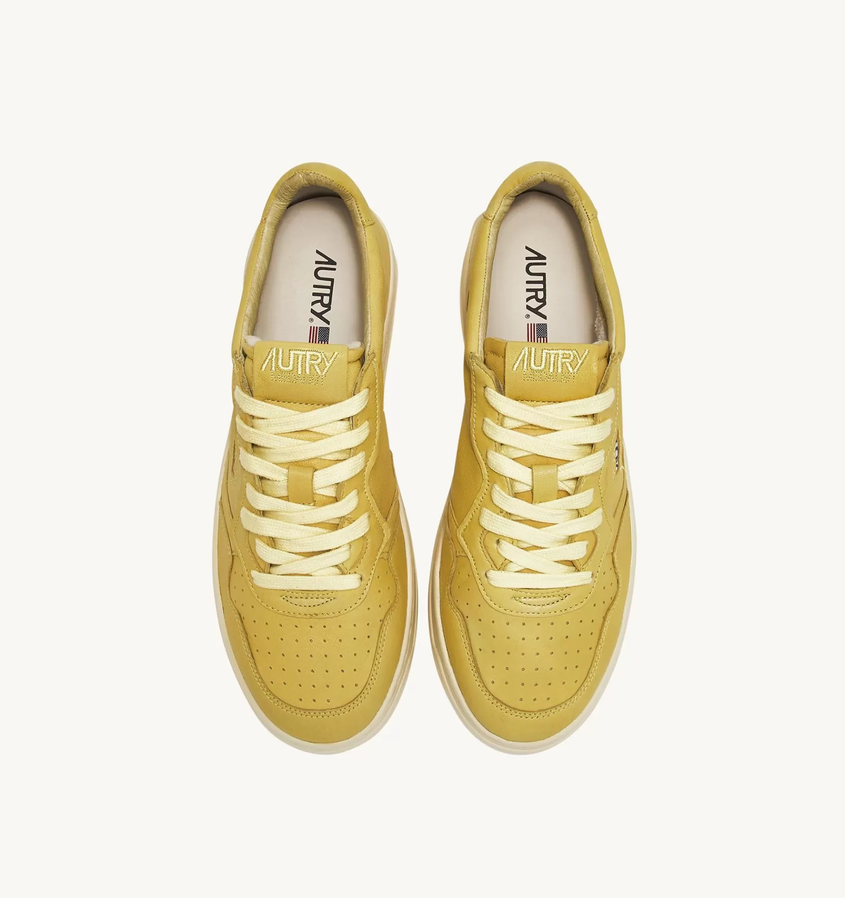Frauen AUTRY Sneakers Medalist Low Aus Weichem Ziegenleder In Yellow Iris