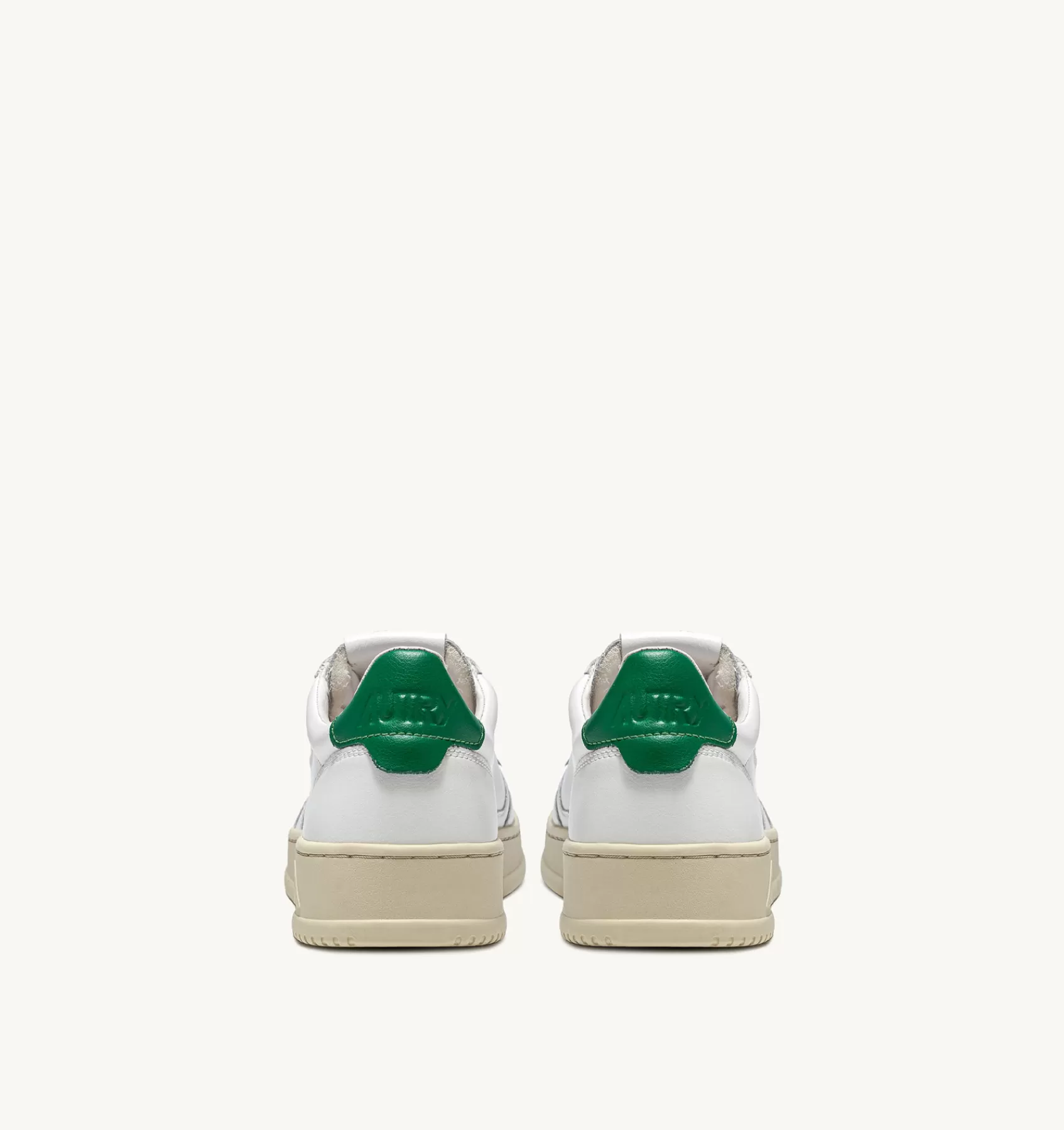 Frauen AUTRY Sneakers Medalist Low Aus Weissem Leder Mit Grun