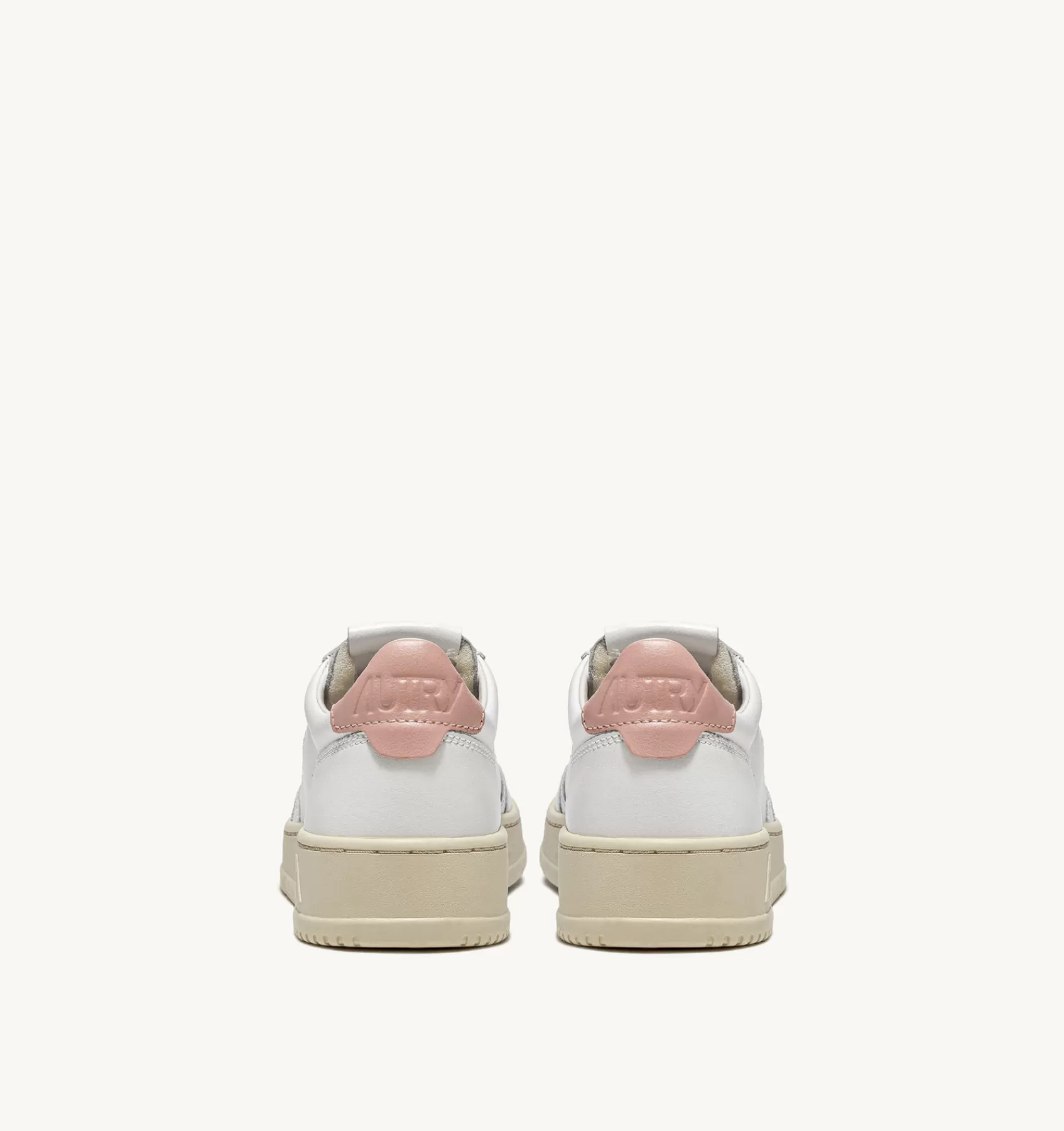 Frauen AUTRY Sneakers Medalist Low Aus Weissem Leder Mit Rosa