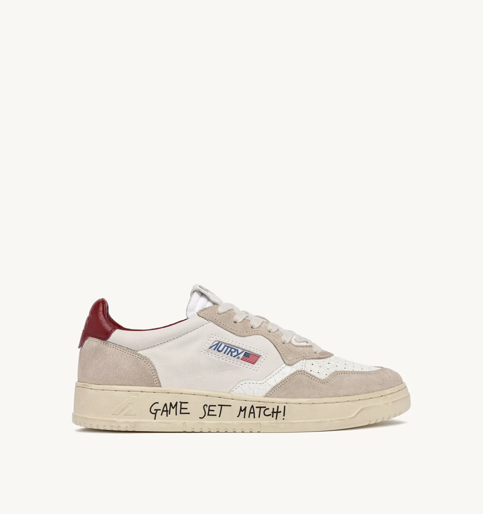 Männer AUTRY Sneakers Medalist Low Aus Weissem Leder Und Beigem Wildleder