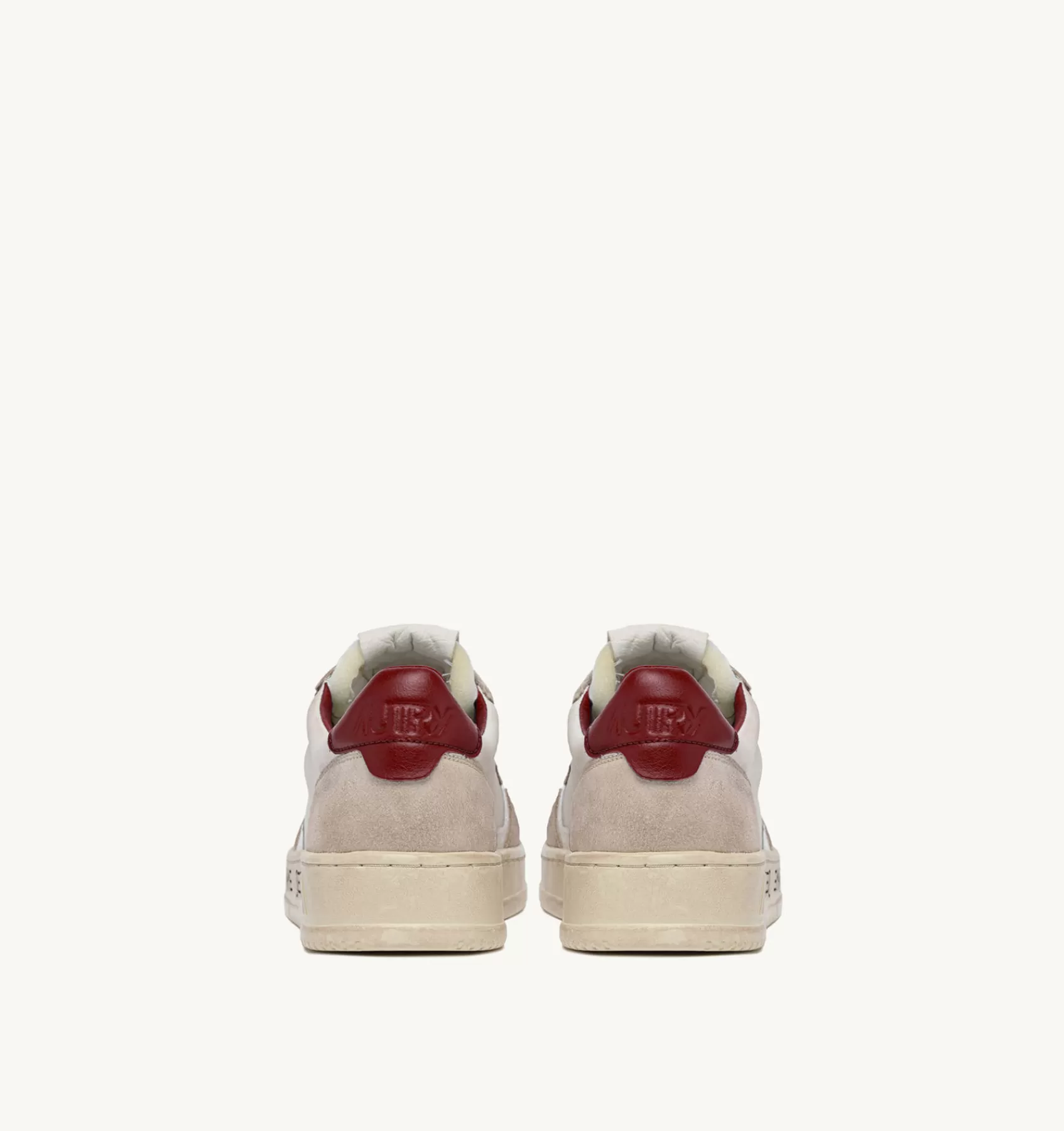 Männer AUTRY Sneakers Medalist Low Aus Weissem Leder Und Beigem Wildleder