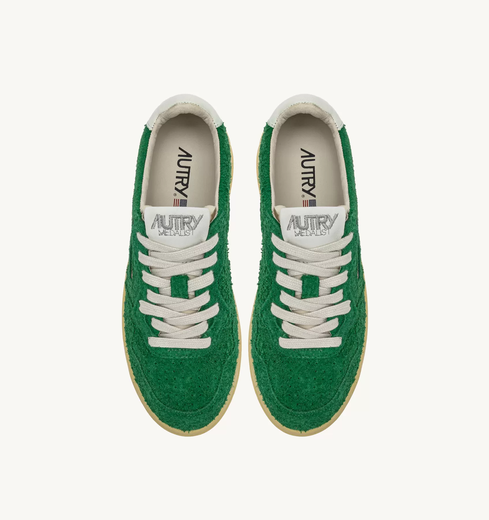 Frauen AUTRY Sneakers Medalist Low Aus Wildleder "Hair"-Effekt In Grun