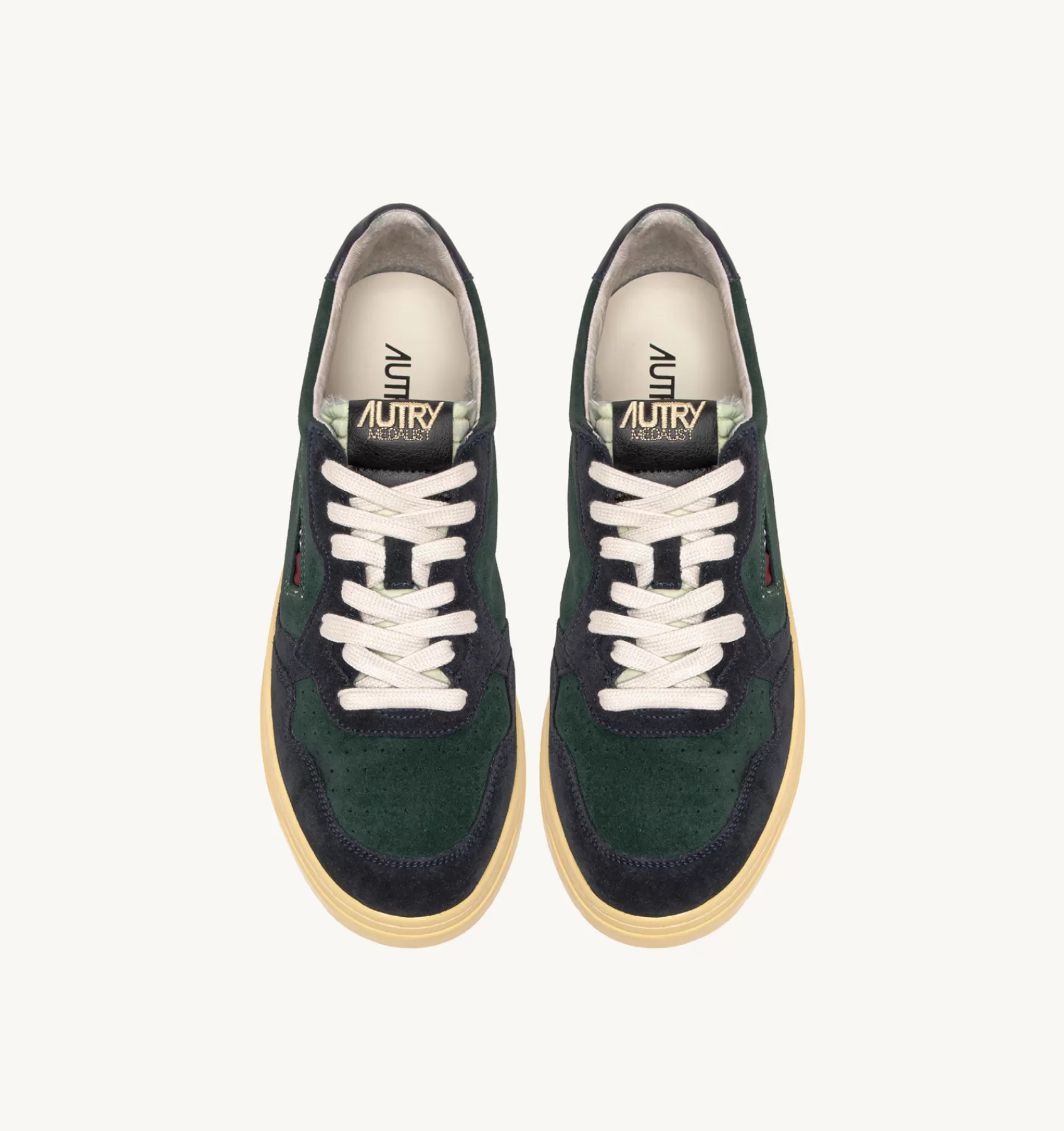 Männer AUTRY Sneakers Medalist Low Aus Wildleder In Grun Und Blau