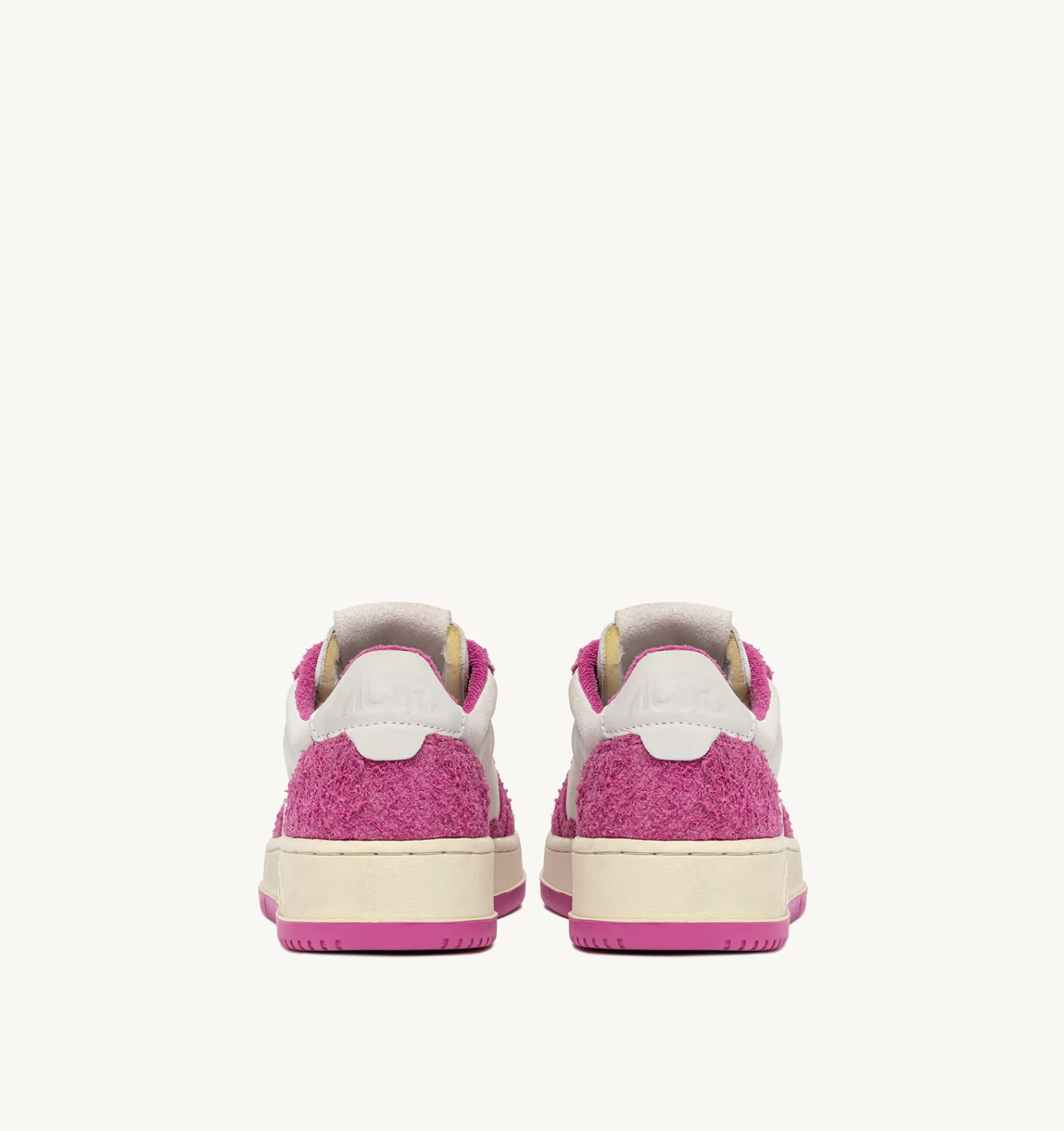Frauen AUTRY Sneakers Medalist Low Aus Wildleder In Weiss Und Wildleder "Hair"-Effektin Pink
