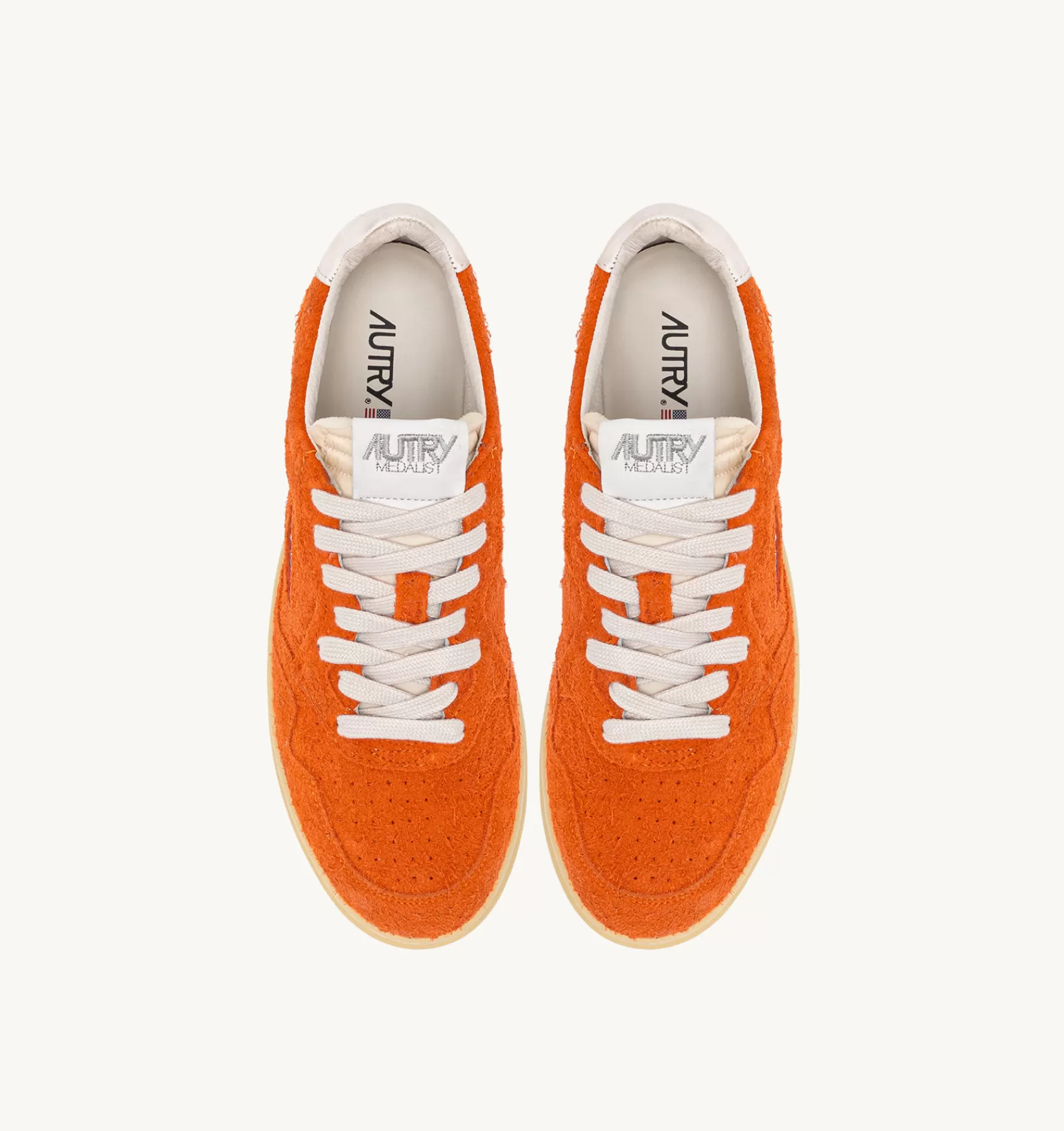Männer AUTRY Sneakers Medalist Low Aus Wildleder Mit "Hair"-Effekt In Orange