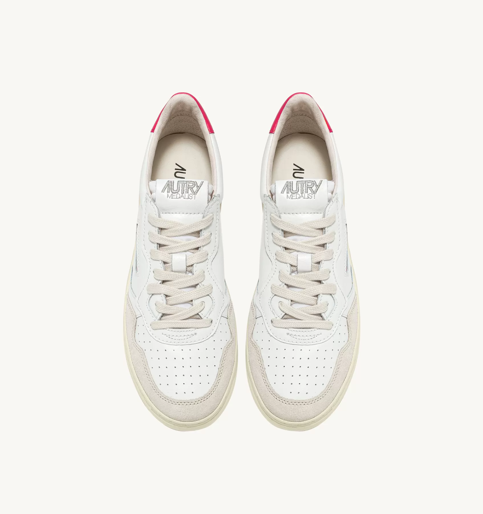 Frauen AUTRY Sneakers Medalist Low Aus Wildleder Und Leder In Weiss Und Bubble