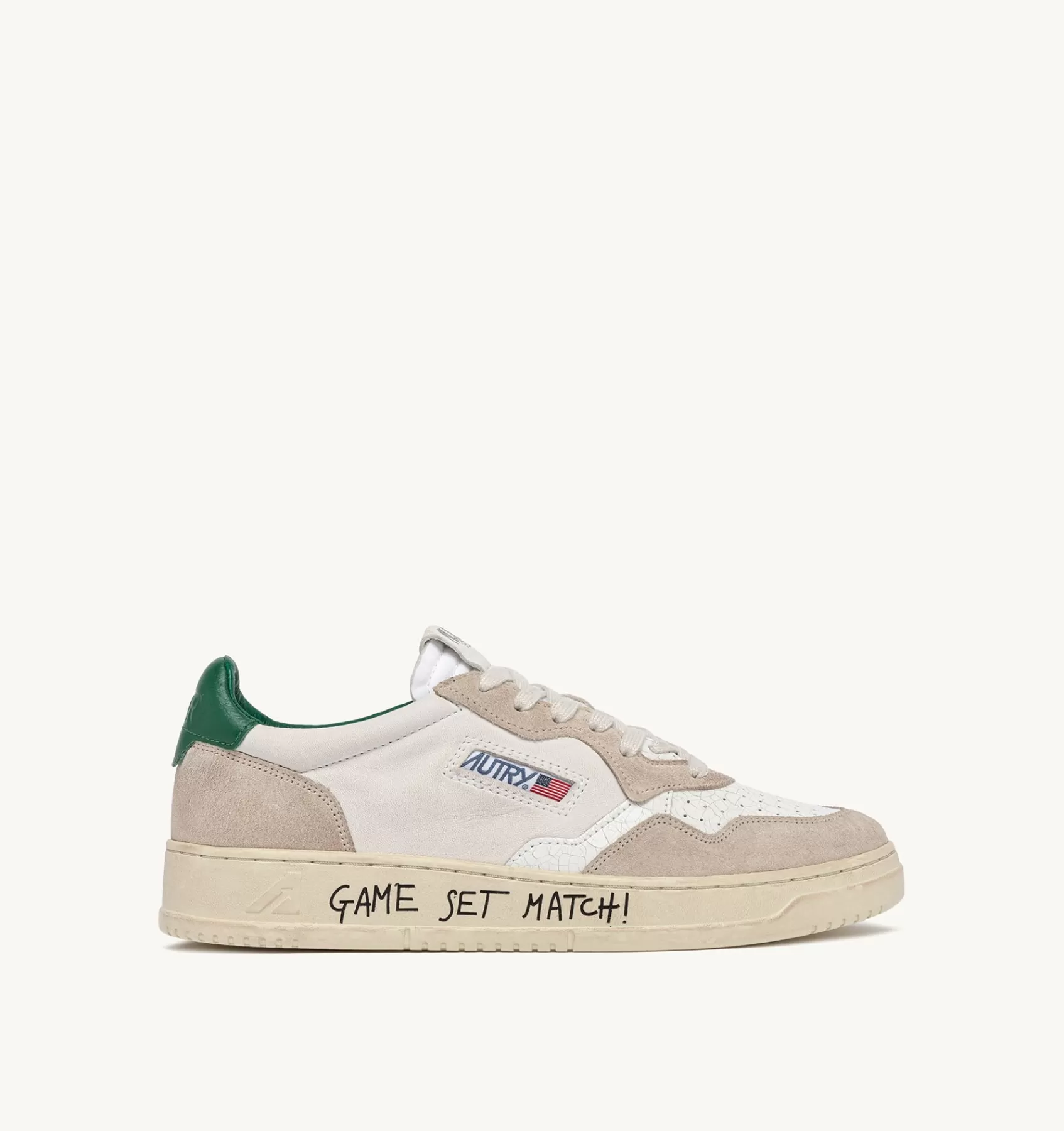 Männer AUTRY Sneakers Medalist Low Aus Wildleder Und Leder In Weiss Und Grun