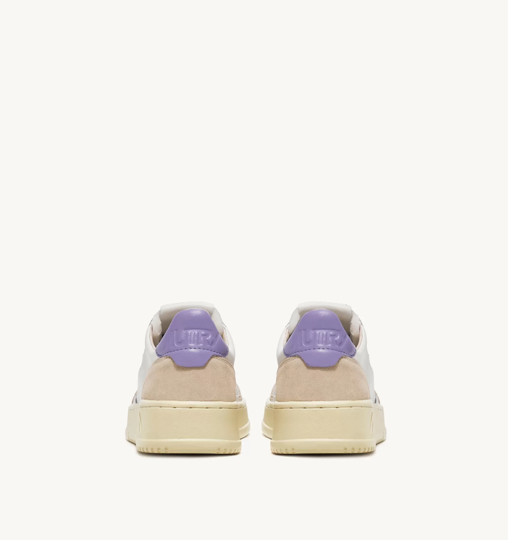 Frauen AUTRY Sneakers Medalist Low Aus Wildleder Und Leder In Weiss Und Lavendel