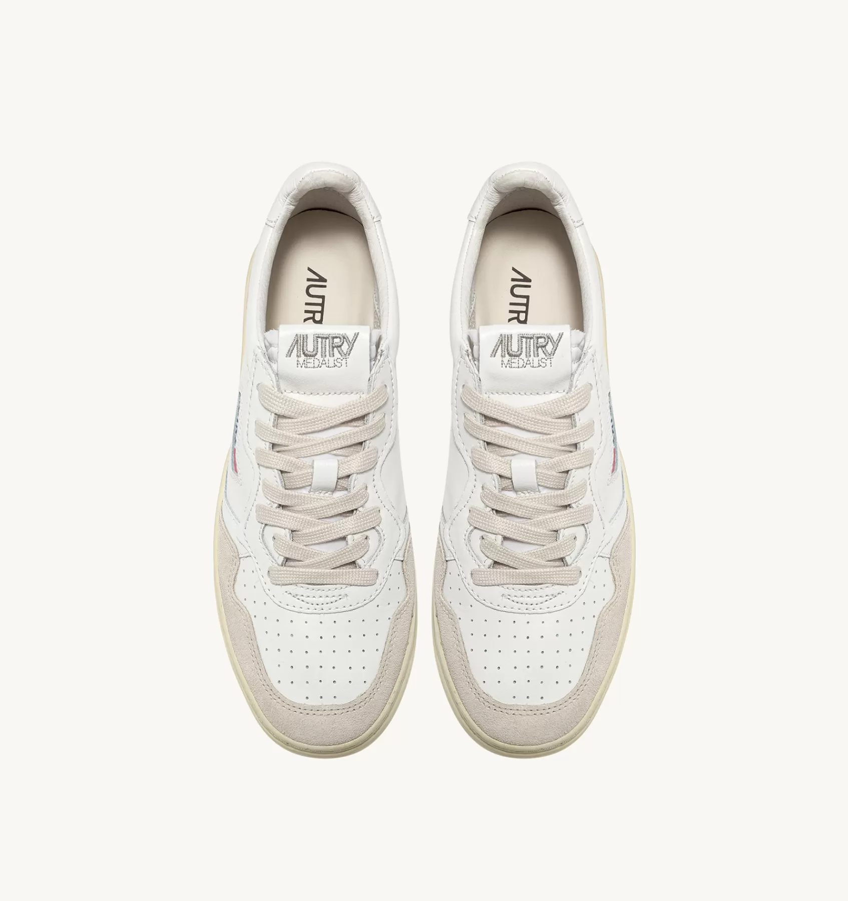Männer AUTRY Sneakers Medalist Low Aus Wildleder Und Weissem Leder