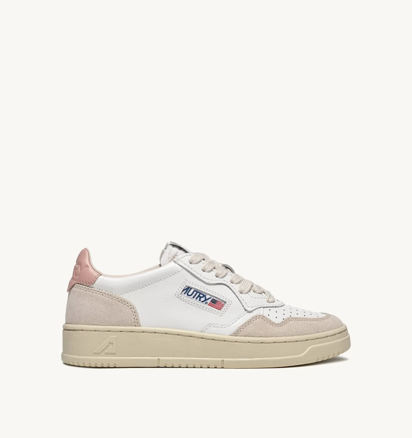 Frauen AUTRY Sneakers Medalist Low Aus Wildleder Und Weissem Leder Mit Powder